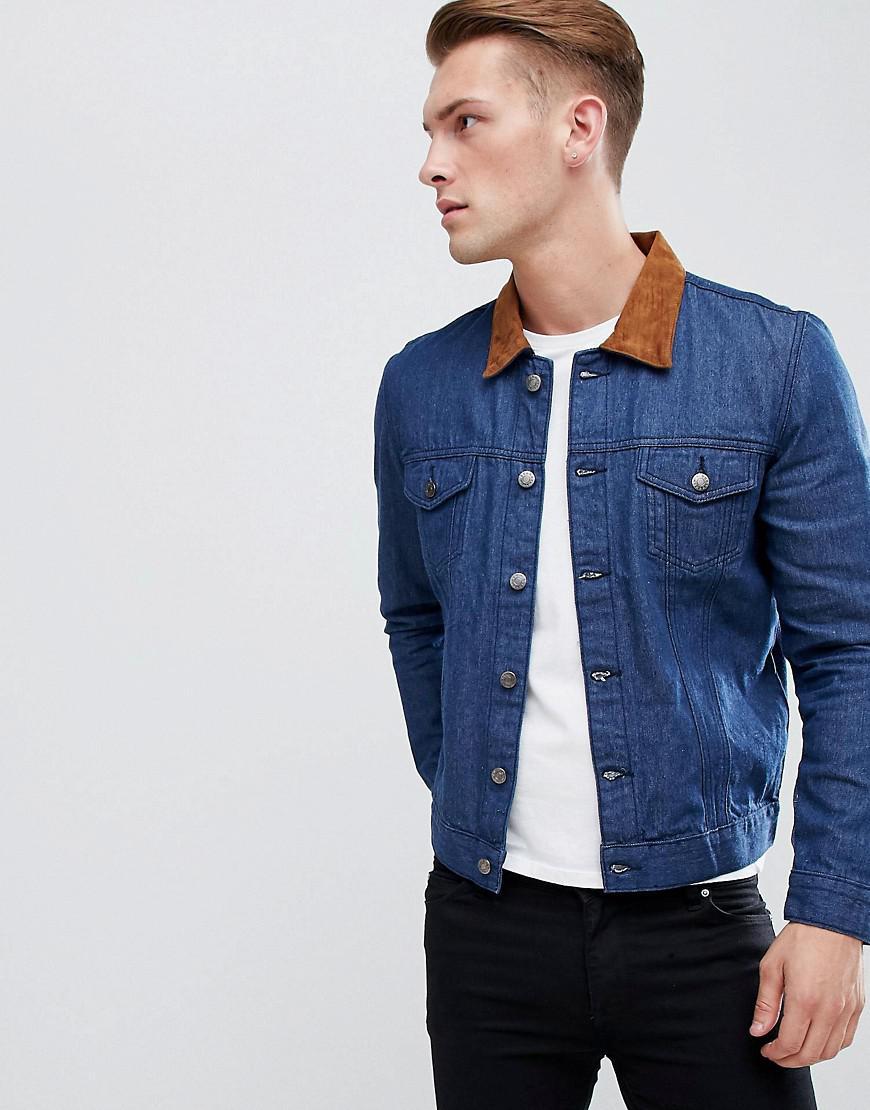 denim jacket suede collar