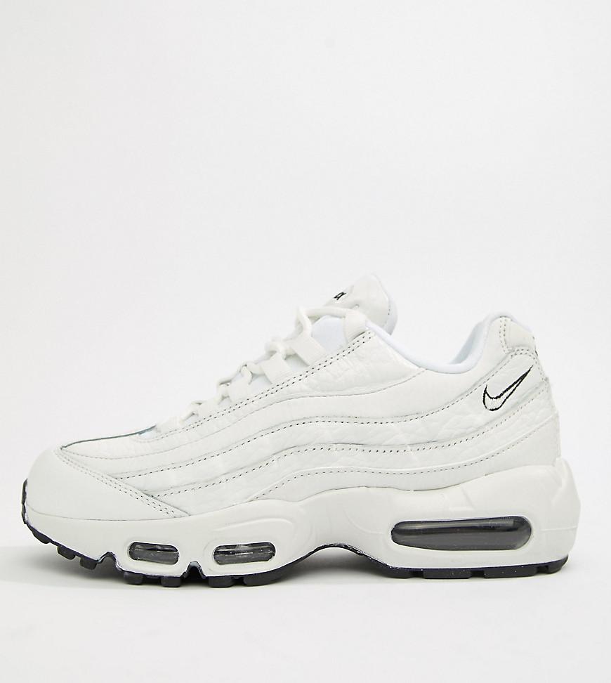 nike triple white leather air max 95 trainers