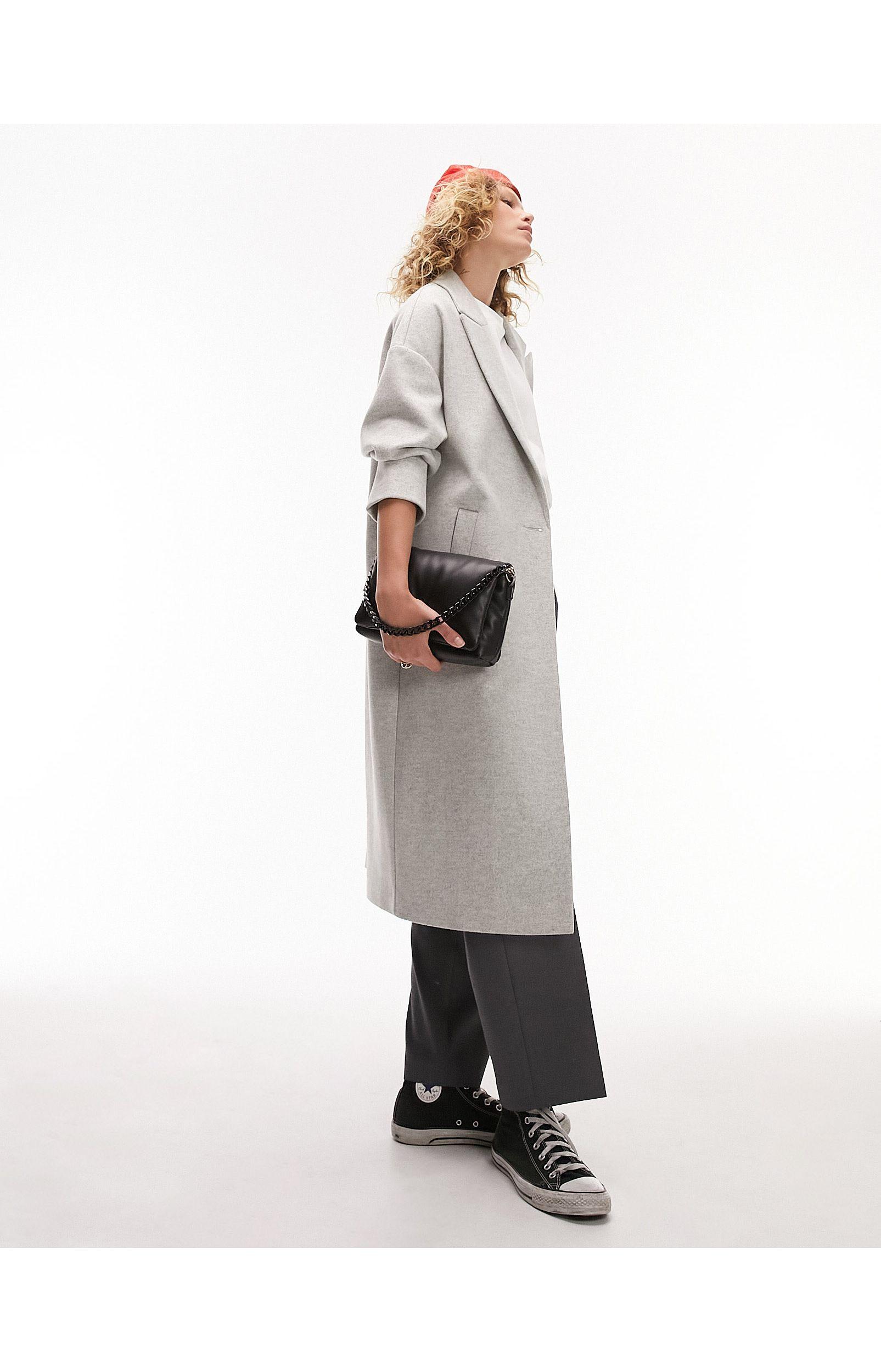 TOPSHOP Unlined Chuck-on Coat in White | Lyst