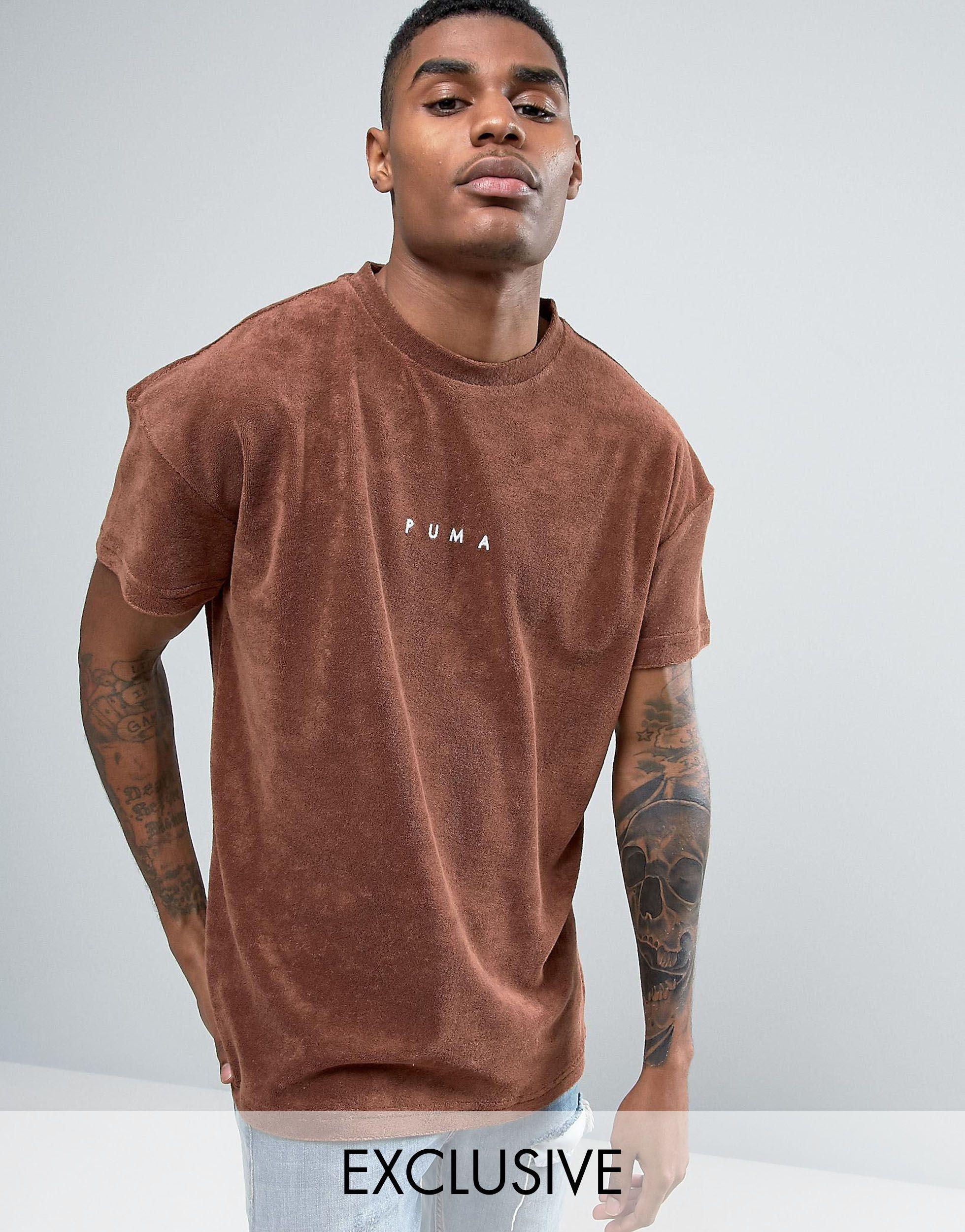 PUMA Towelling T-shirt In Brown Exclusive To Asos 57533302 for Men | Lyst