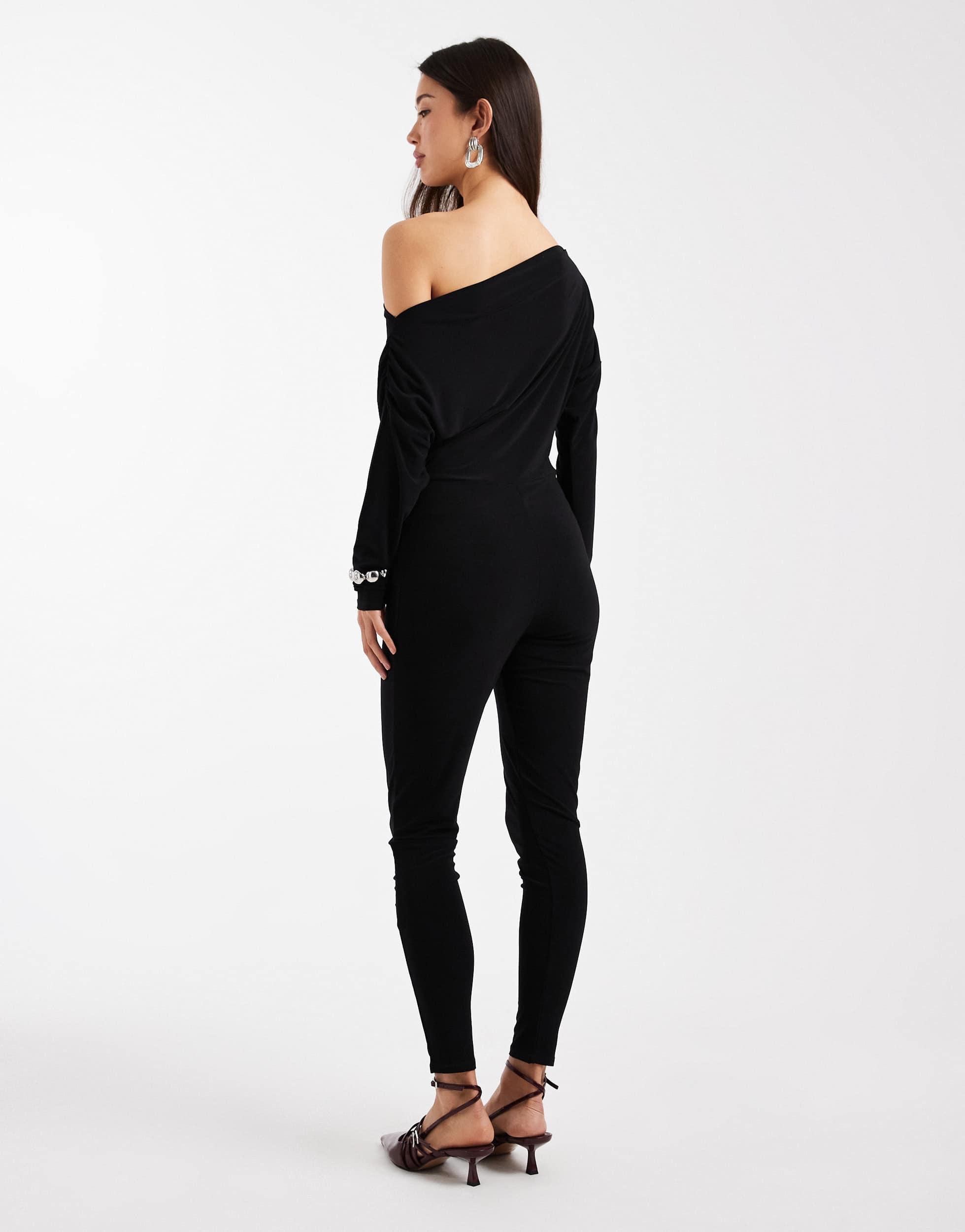 Miss Selfridge - Combinaison De Jeu Noire Et Rose - Taille 10 - Occasion En Très Bon état