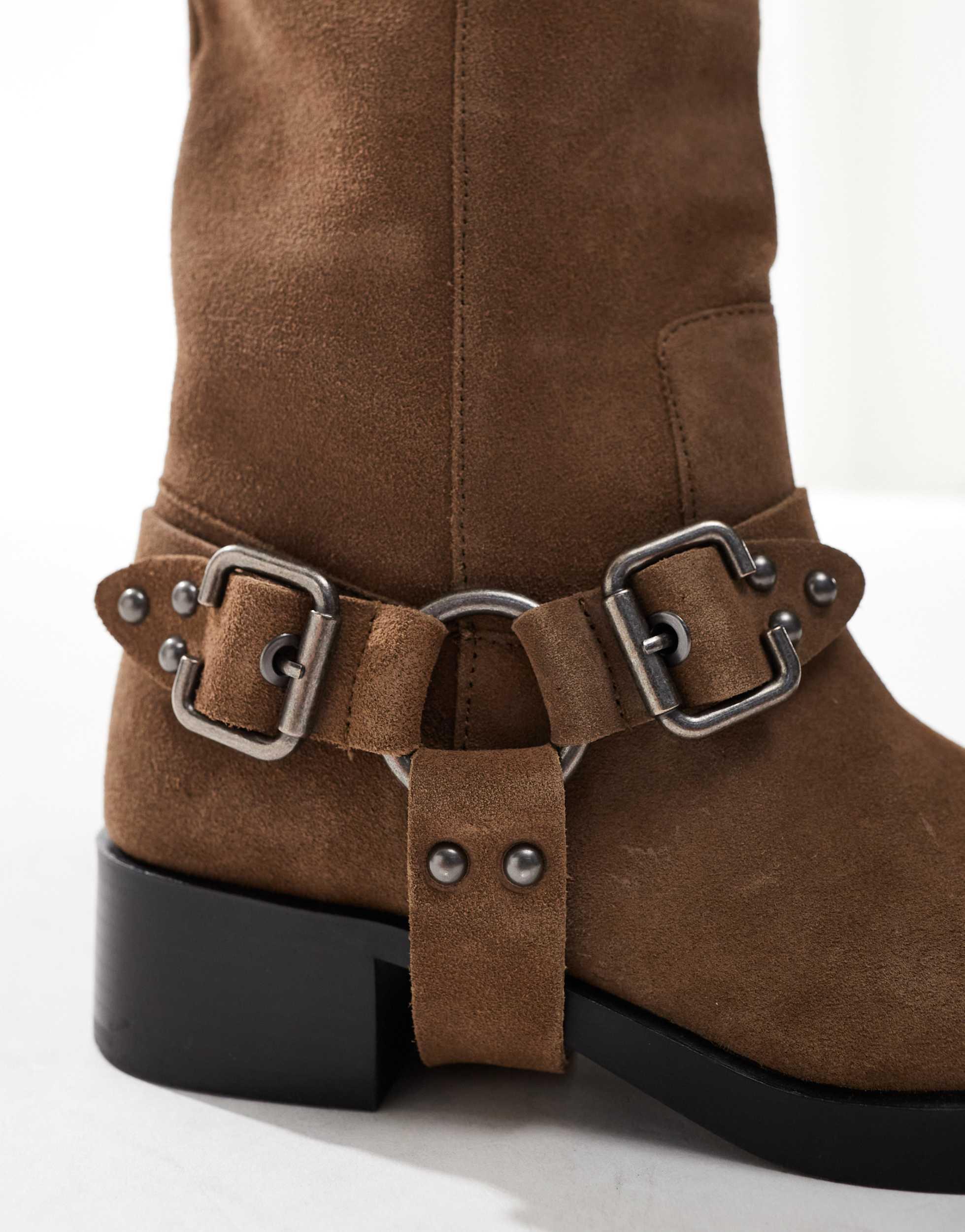 Stradivarius Ankle Boots With Belts Leather Ankle Boots With