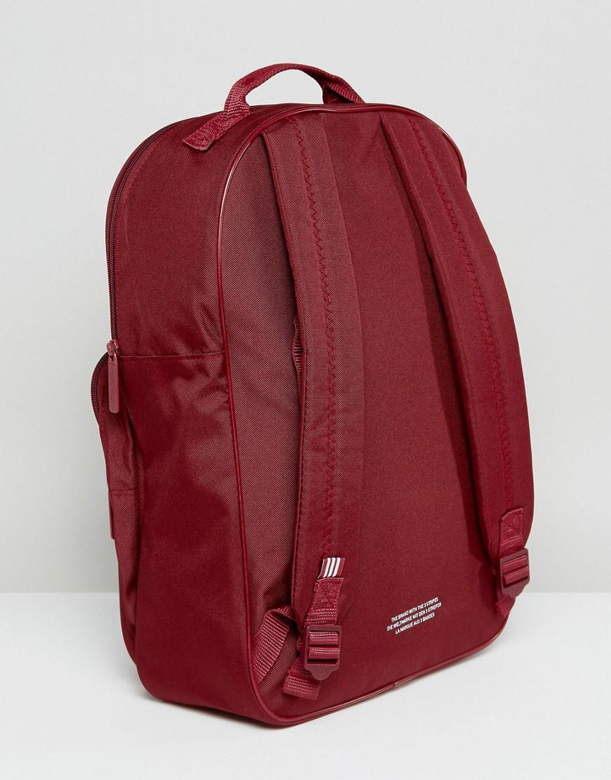adidas Originals Canvas Originals Classic Burgundy Backpack With Trefoil  Logo in Red - Lyst