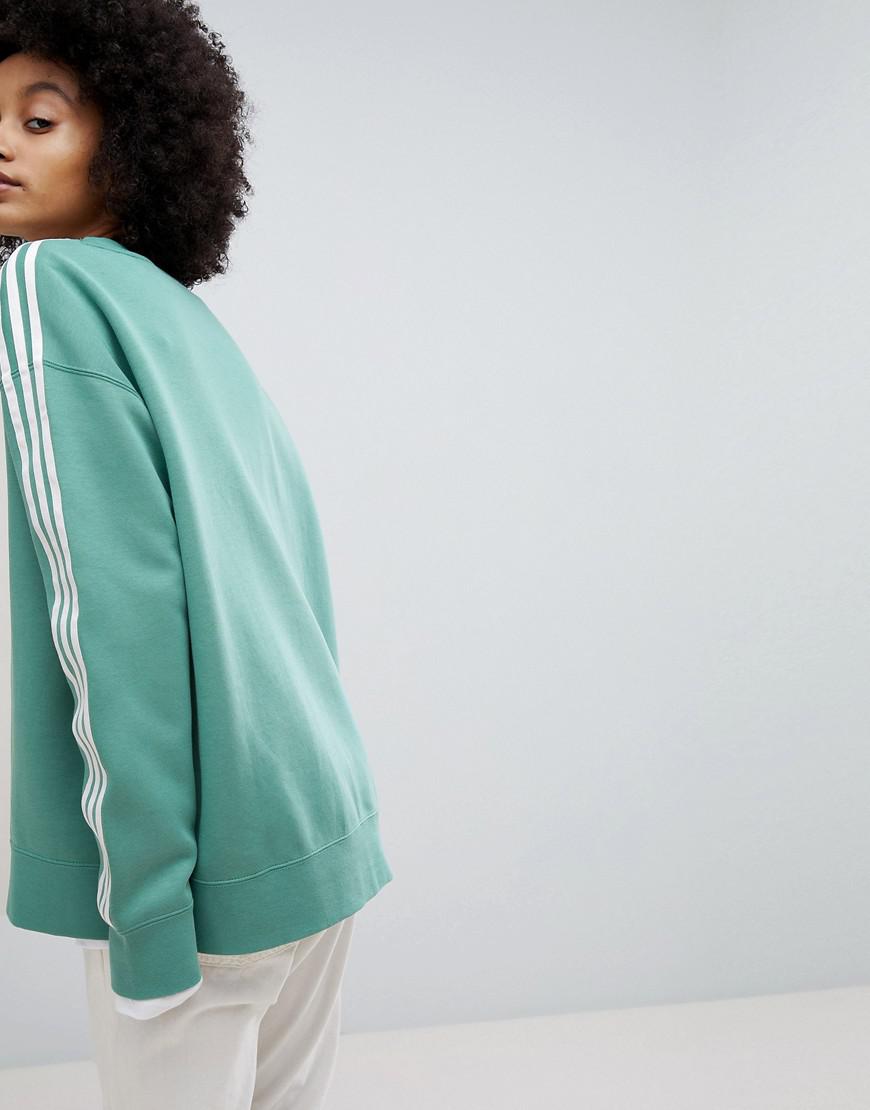 adidas originals adicolor three stripe crew neck sweat