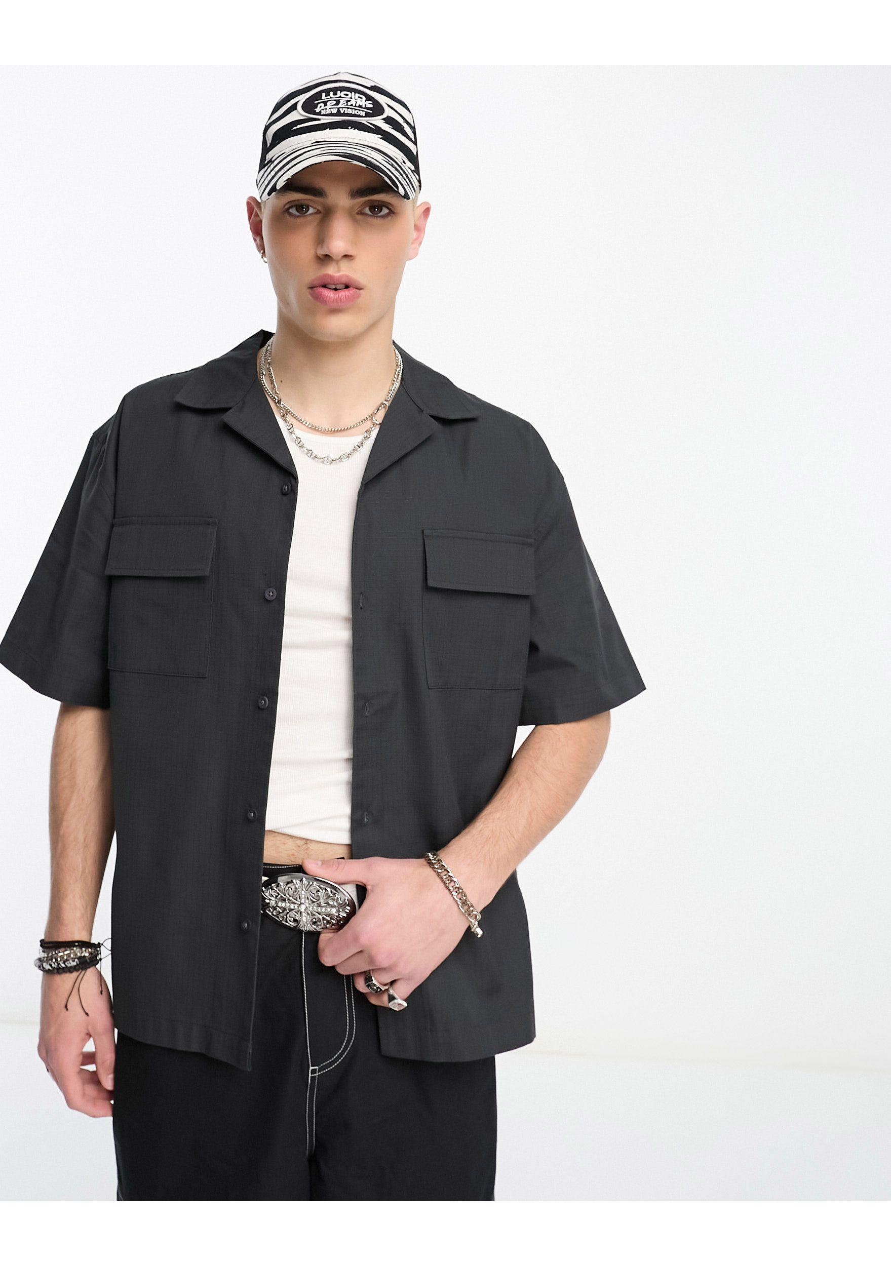 Chemise noir oversize homme cheap