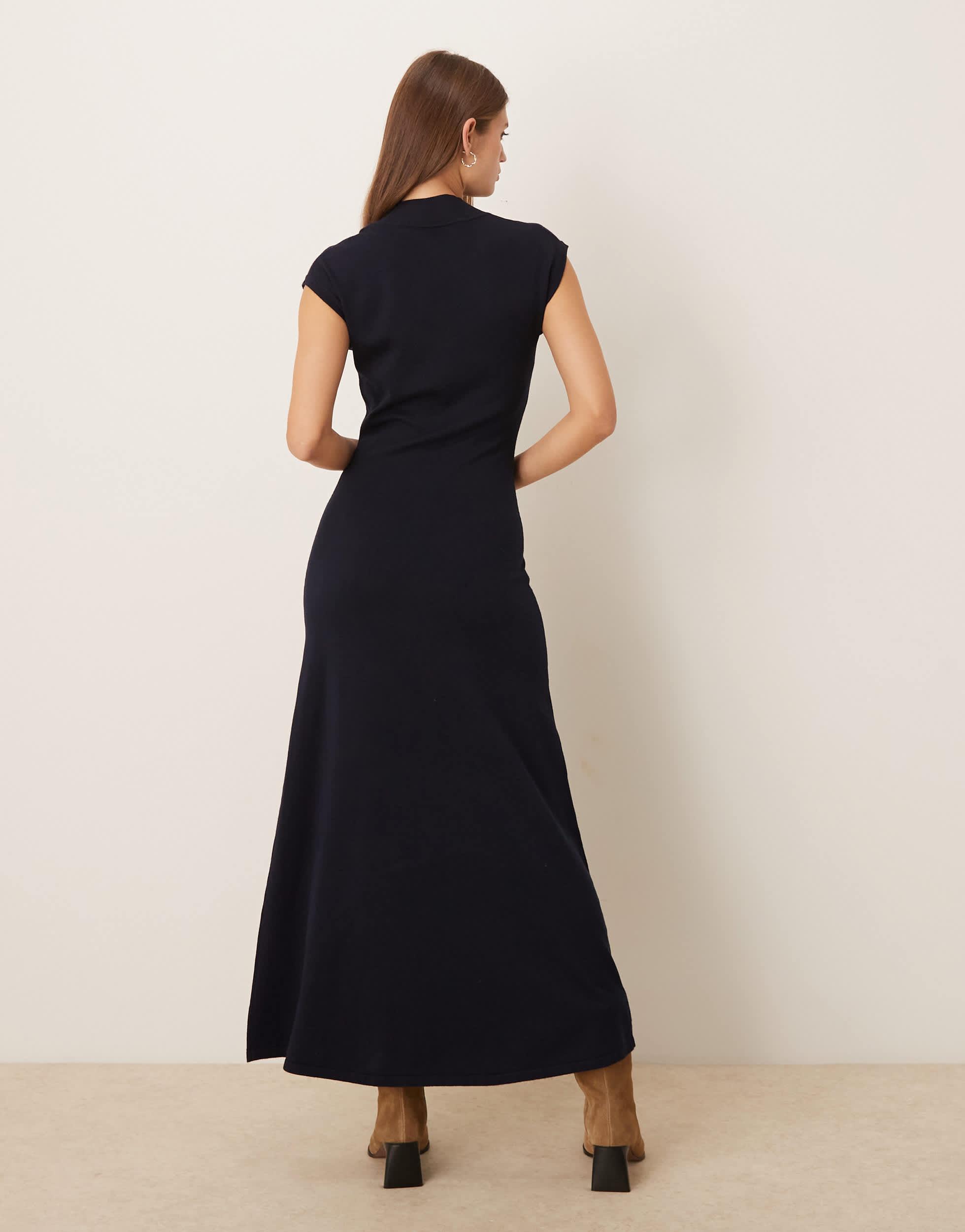 long sleeved knit midi dress Twilight Moments Long Sleeve Knit Dress Cream
