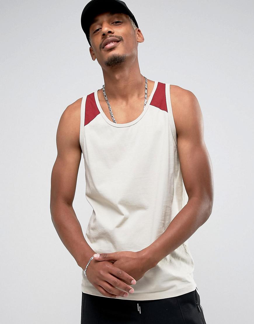 Lyst - Asos Tank With Contrast Detail in Natural for Men