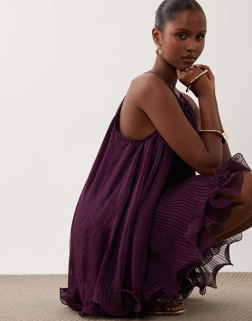 yas pleated maxi dress Buy Y.A.S Black Yasstorma Pleated Maxi Dress in Satin For Women Online