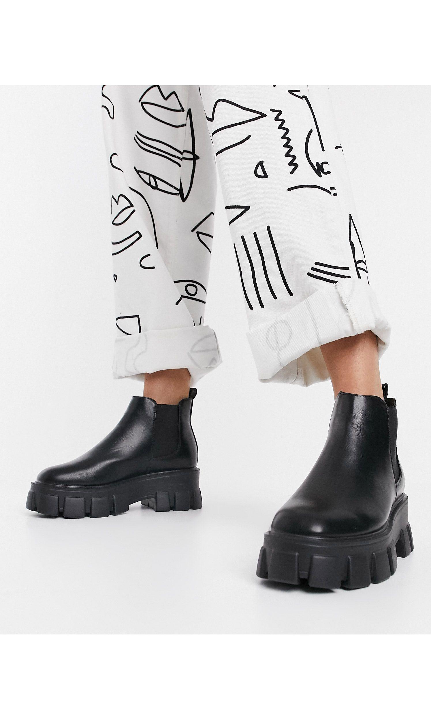 Schuh Anna Chelsea Boots With Chunky Sole in Black | Lyst Australia