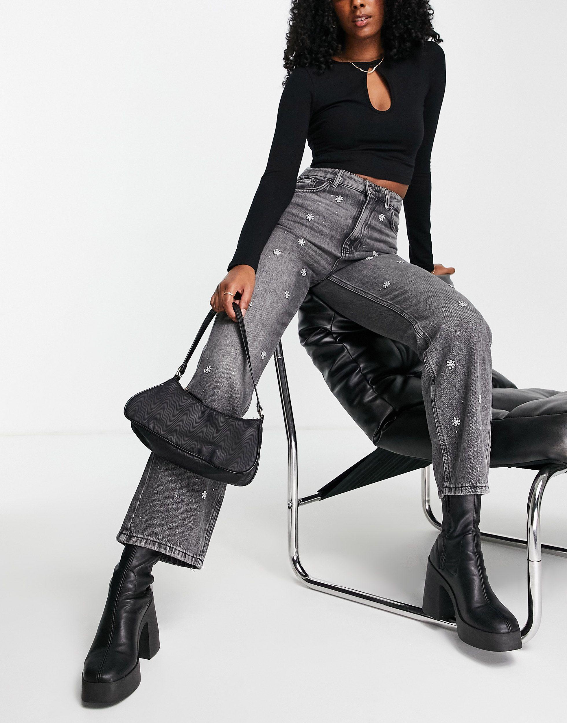 Stradivarius Denim Jean With Diamante 