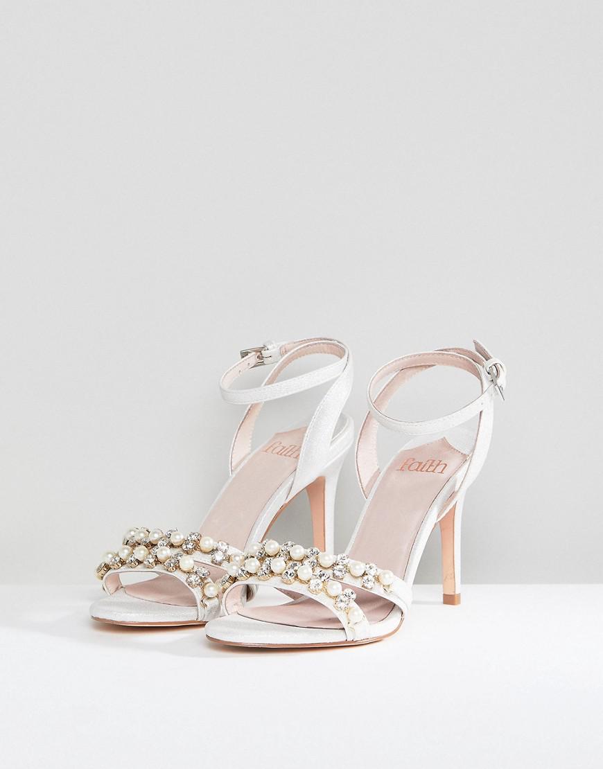faith dasha pearl heeled sandals