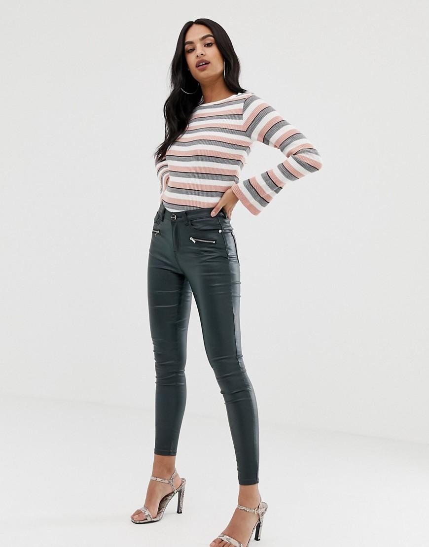 lipsy kate coated jeans