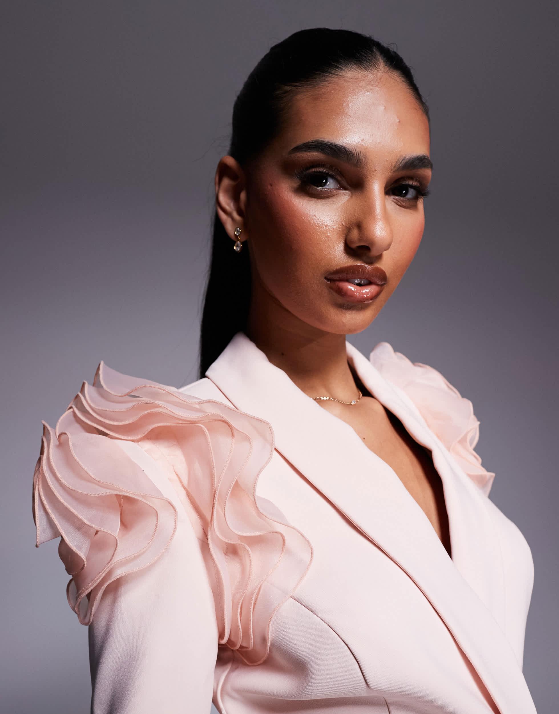 open lace back dress LAVISH ALICE NYLA EMBELLISHED BLAZER MINI DRESS IN POWER PINK – Arelia's  Dream main image 0