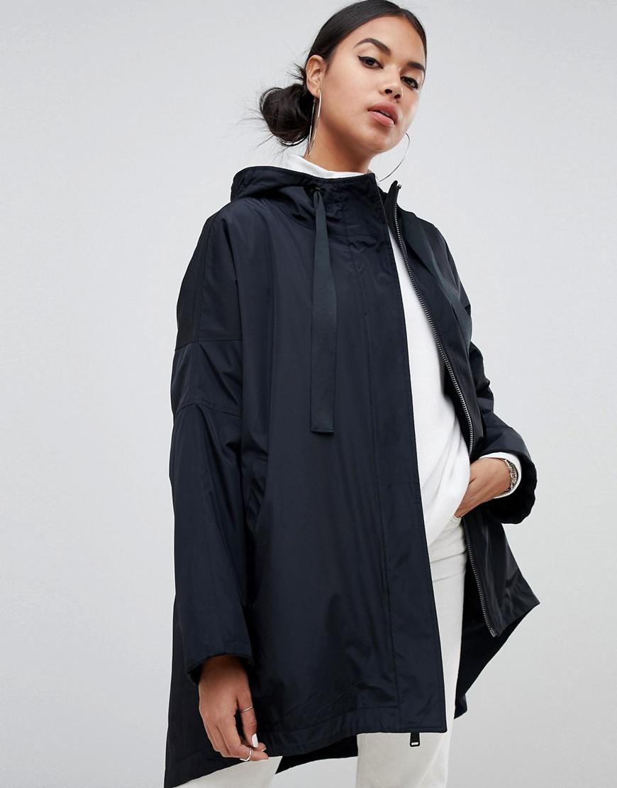 DKNY Synthetic Reversible Logo Hooded Jacket in Black | Lyst
