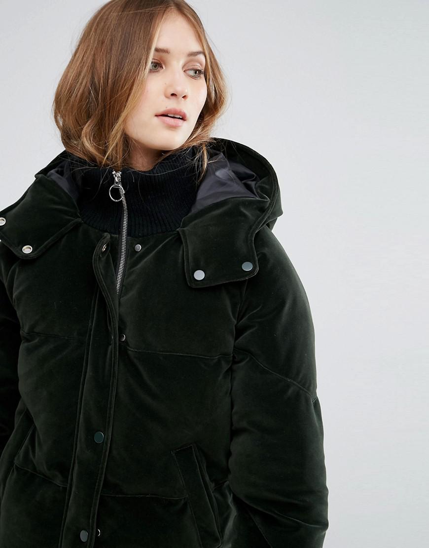 velour padded coat