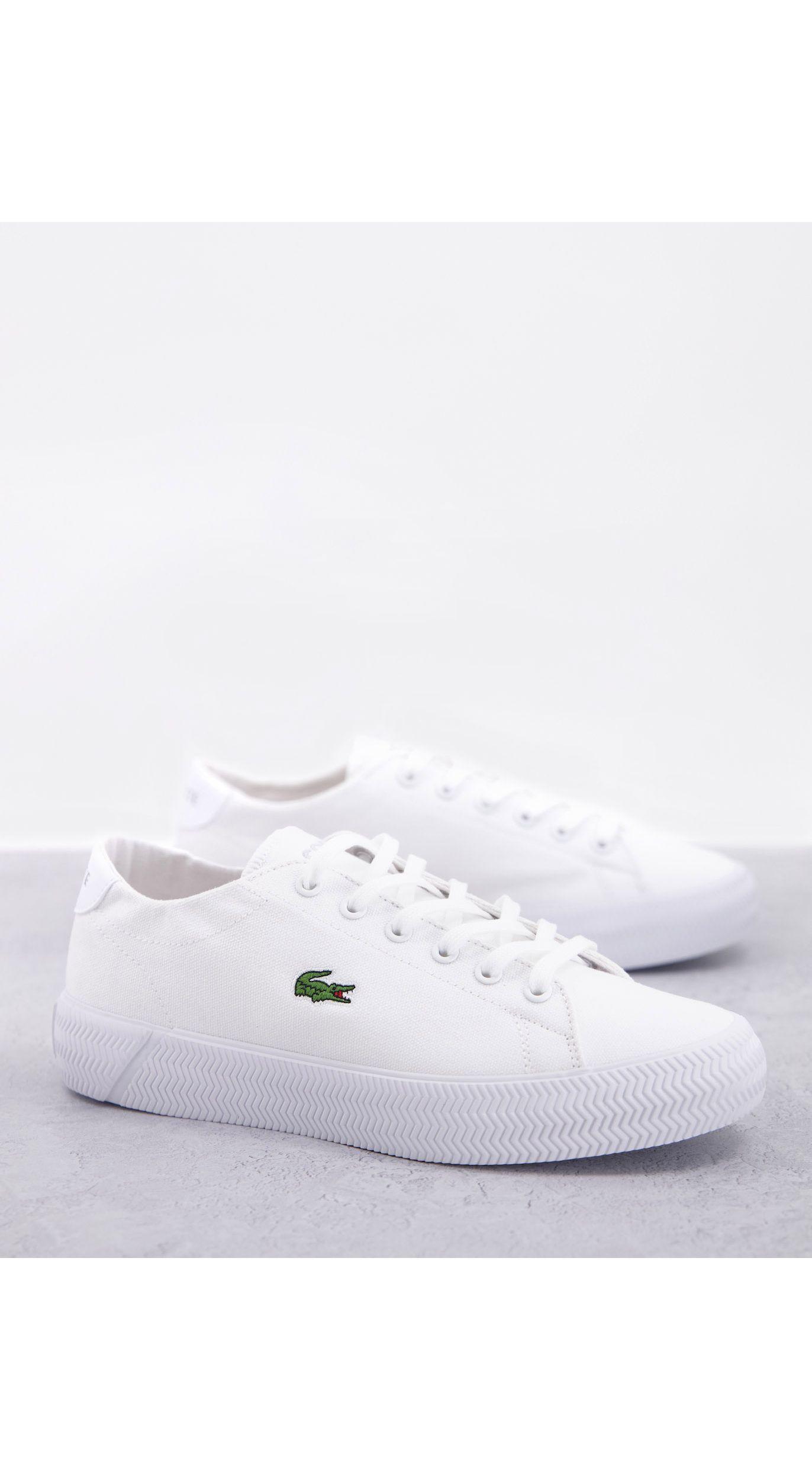 Lacoste Leather Gripshot Canvas Flatform Trainers in White | Lyst