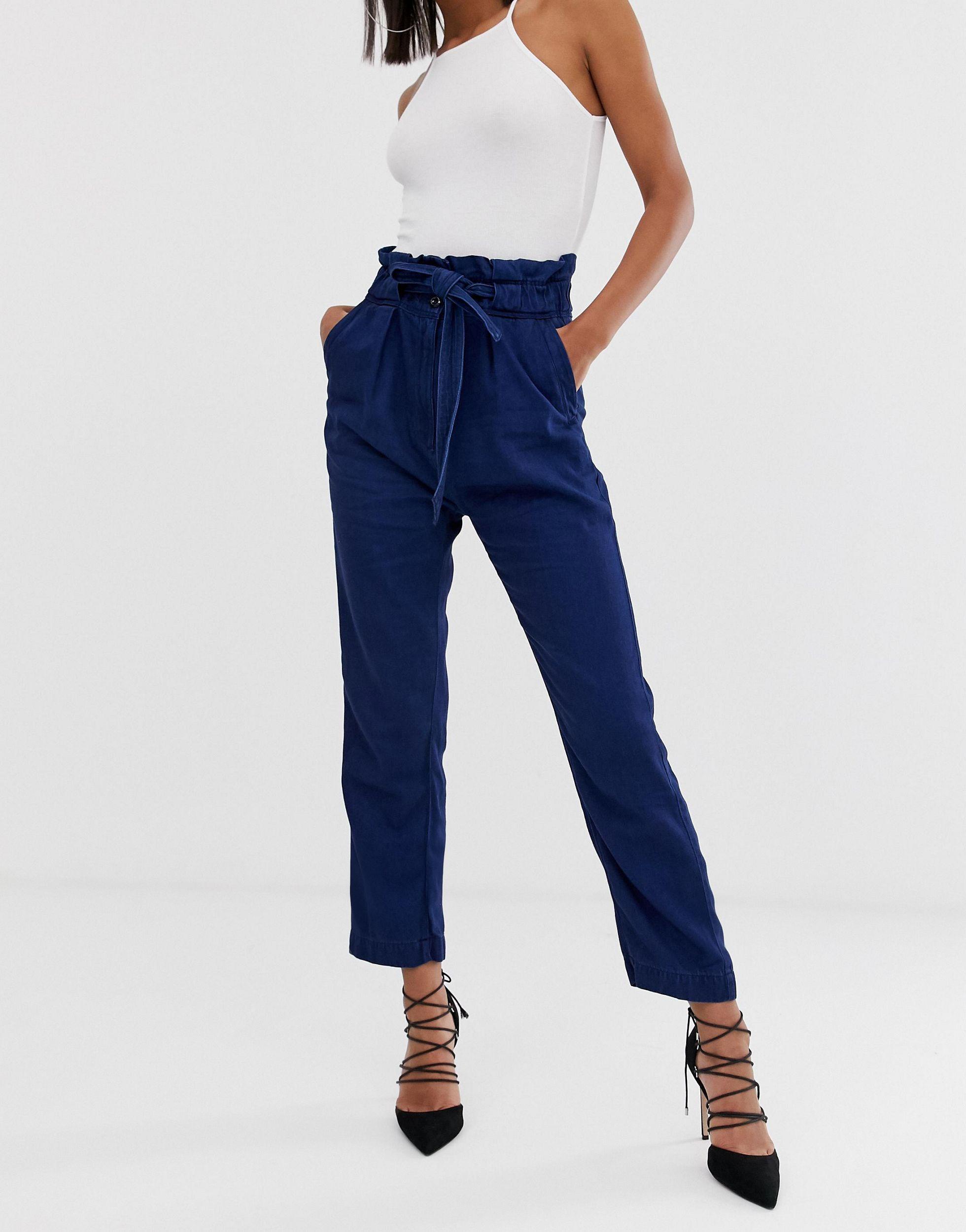 G-Star RAW Denim Bronson Paperbag Military Trousers in Blue - Lyst