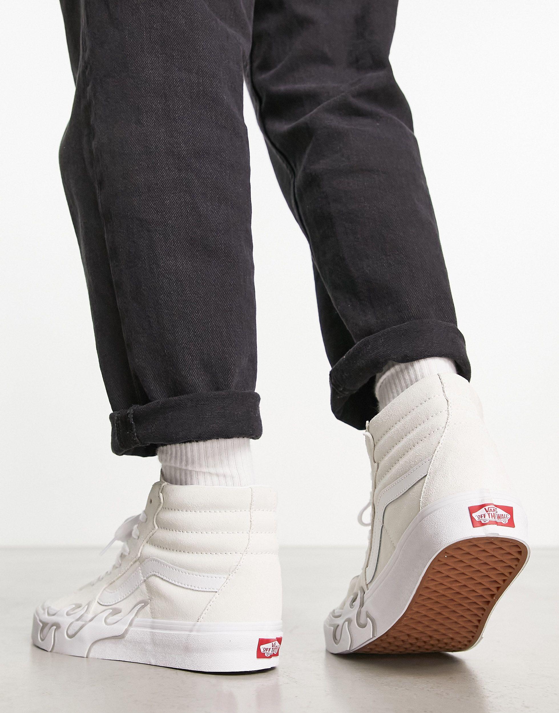 Sk8-hi - sneakers alte bianche con stampa di fiamme da Uomo di Vans in  Bianco | Lyst