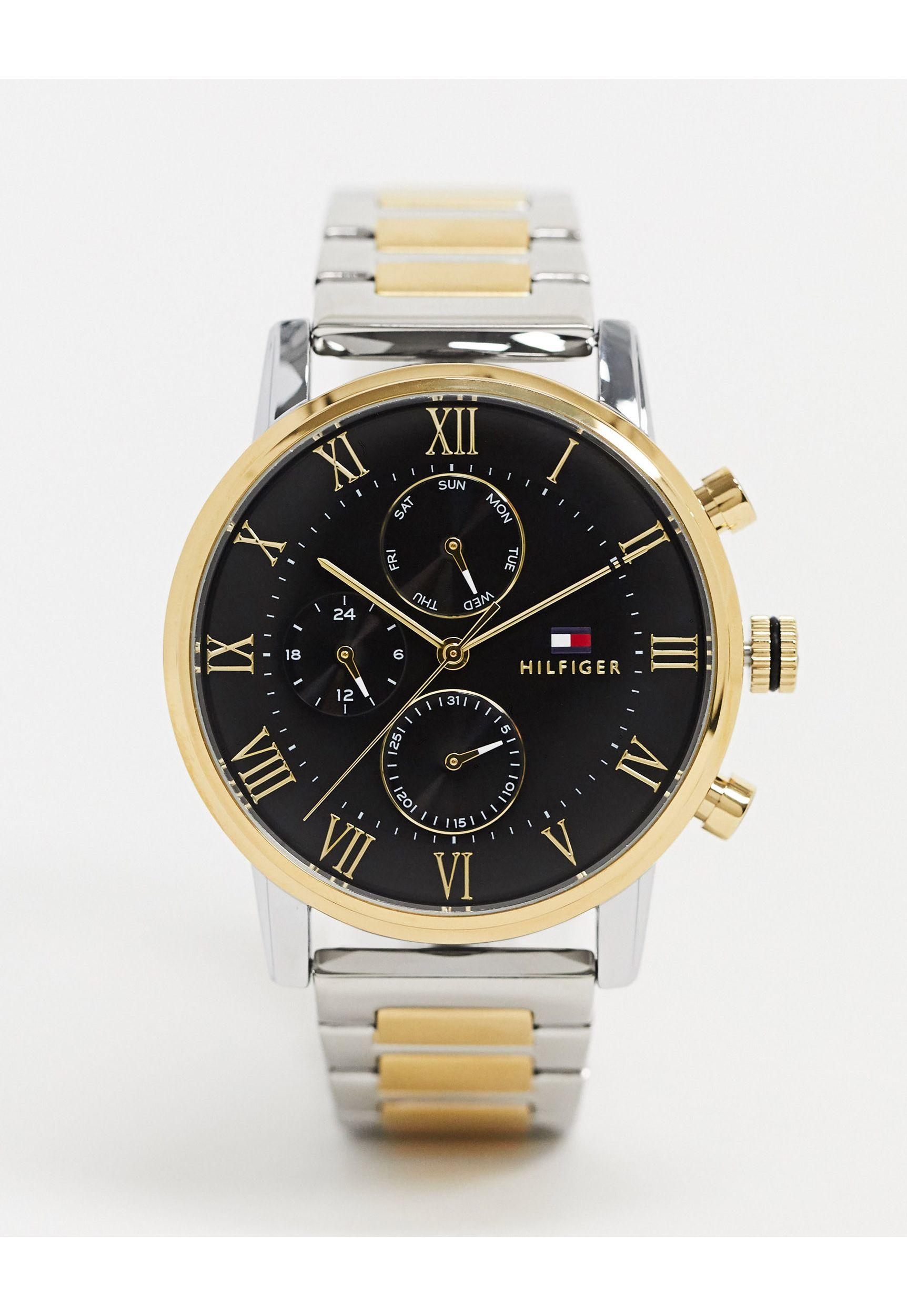 Halvtreds Stien Bliv sur Tommy Hilfiger Leather 1791539 Contrast Gold And Silver Watch in Metallic -  Lyst