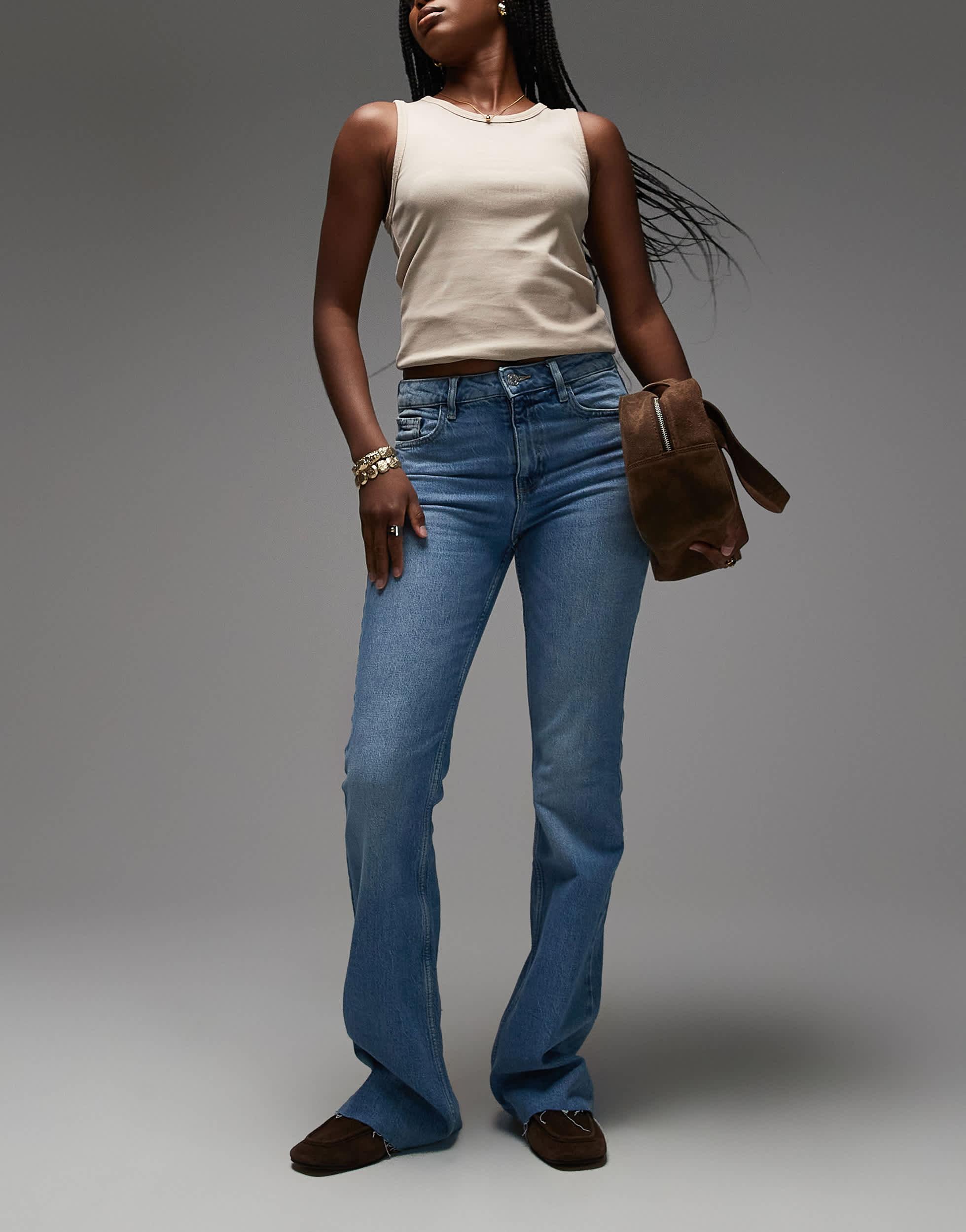 Jeans Femme Mango Mango Jean Droit Jean Droit Taille Haute Femme