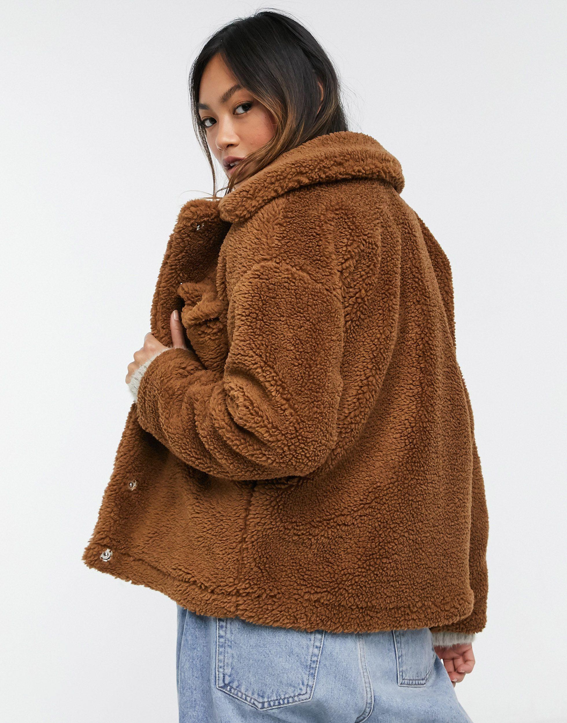 teddy trucker coat