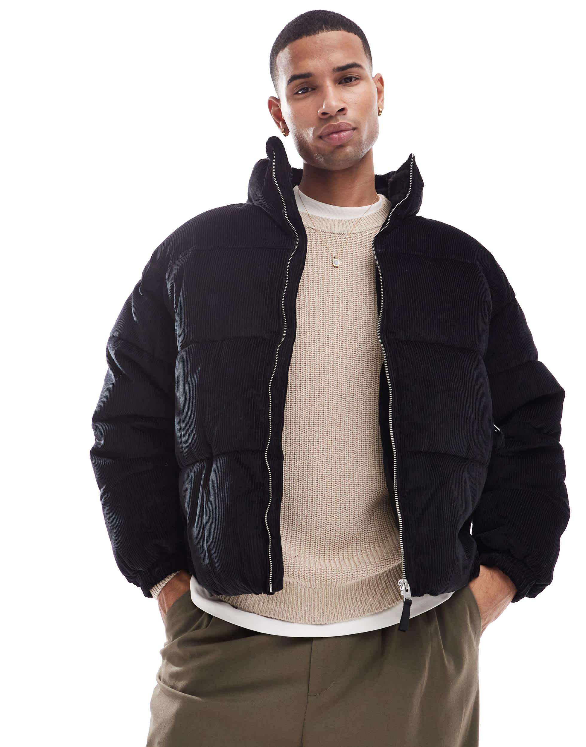 Bershka Winterjacke Bershka Puffer Jacke Schwarz Steppjacke