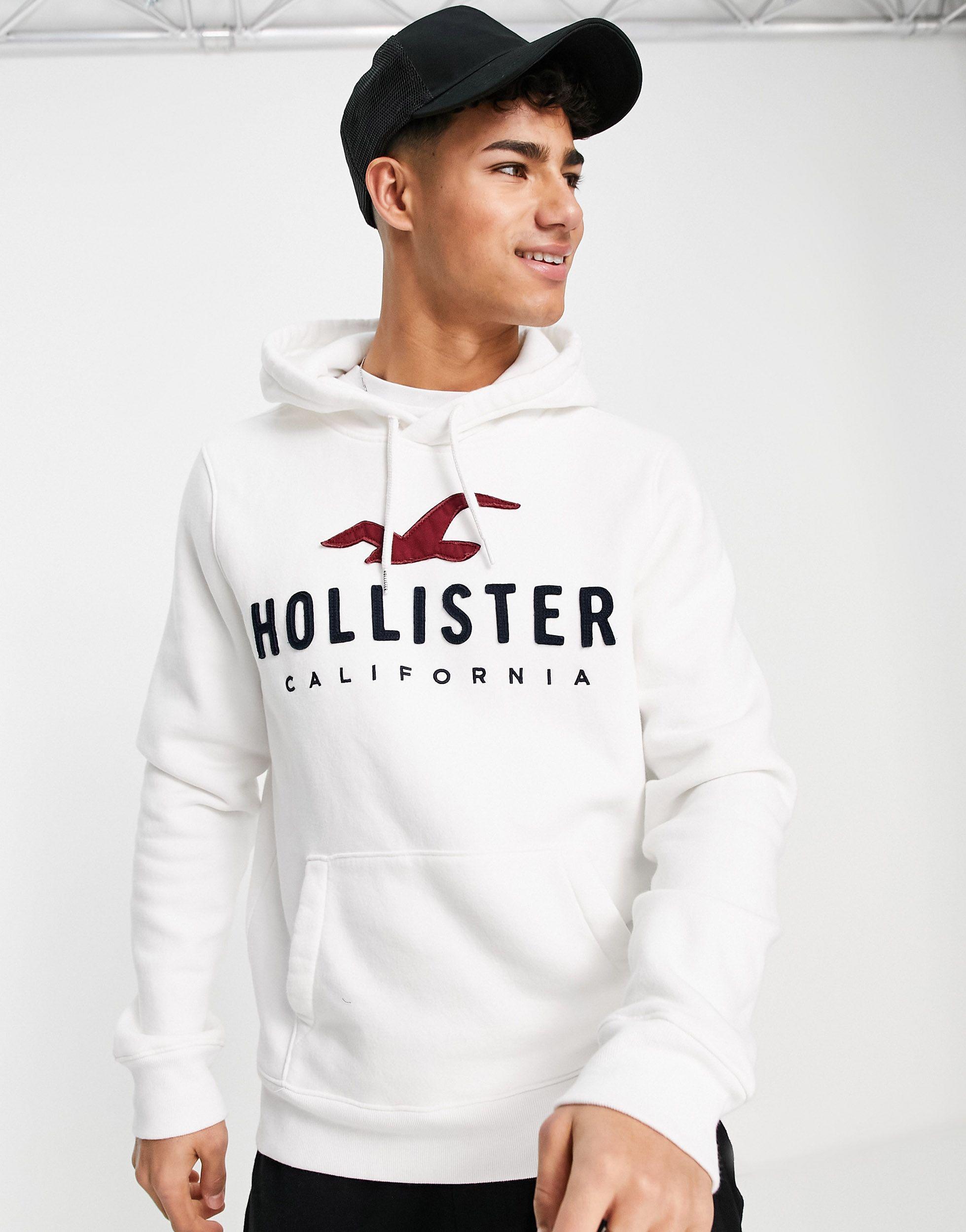 Hollister Hoodie in White for Men | Lyst