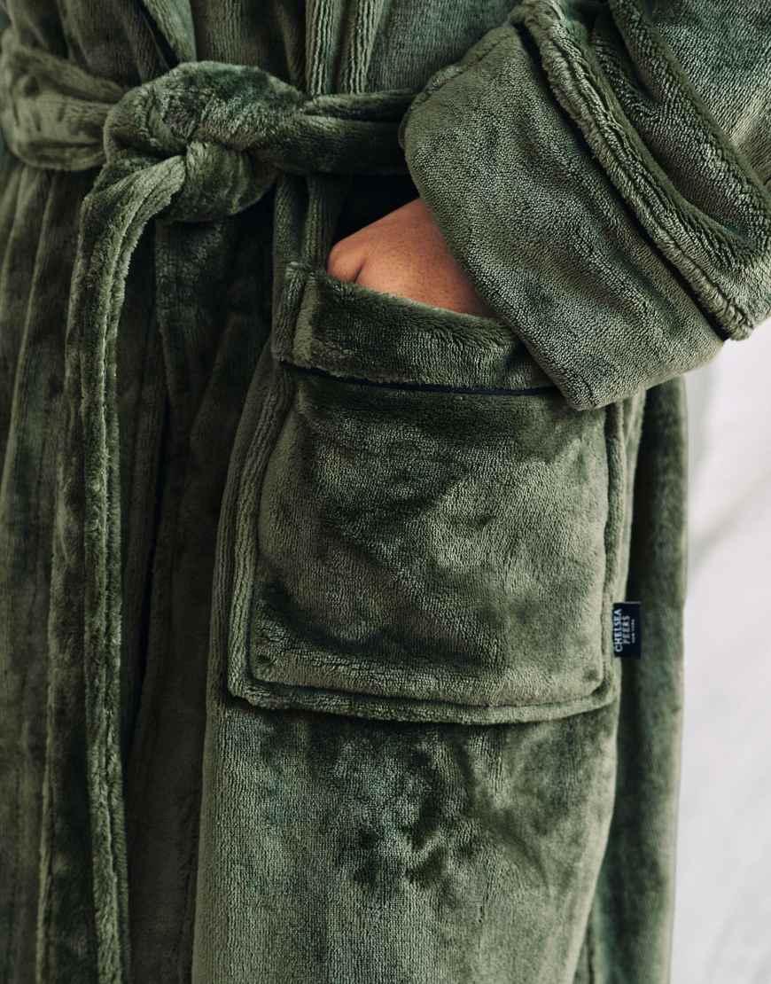 Chelsea Peers Fleece Dressing Gown in Green for Men | Lyst UK