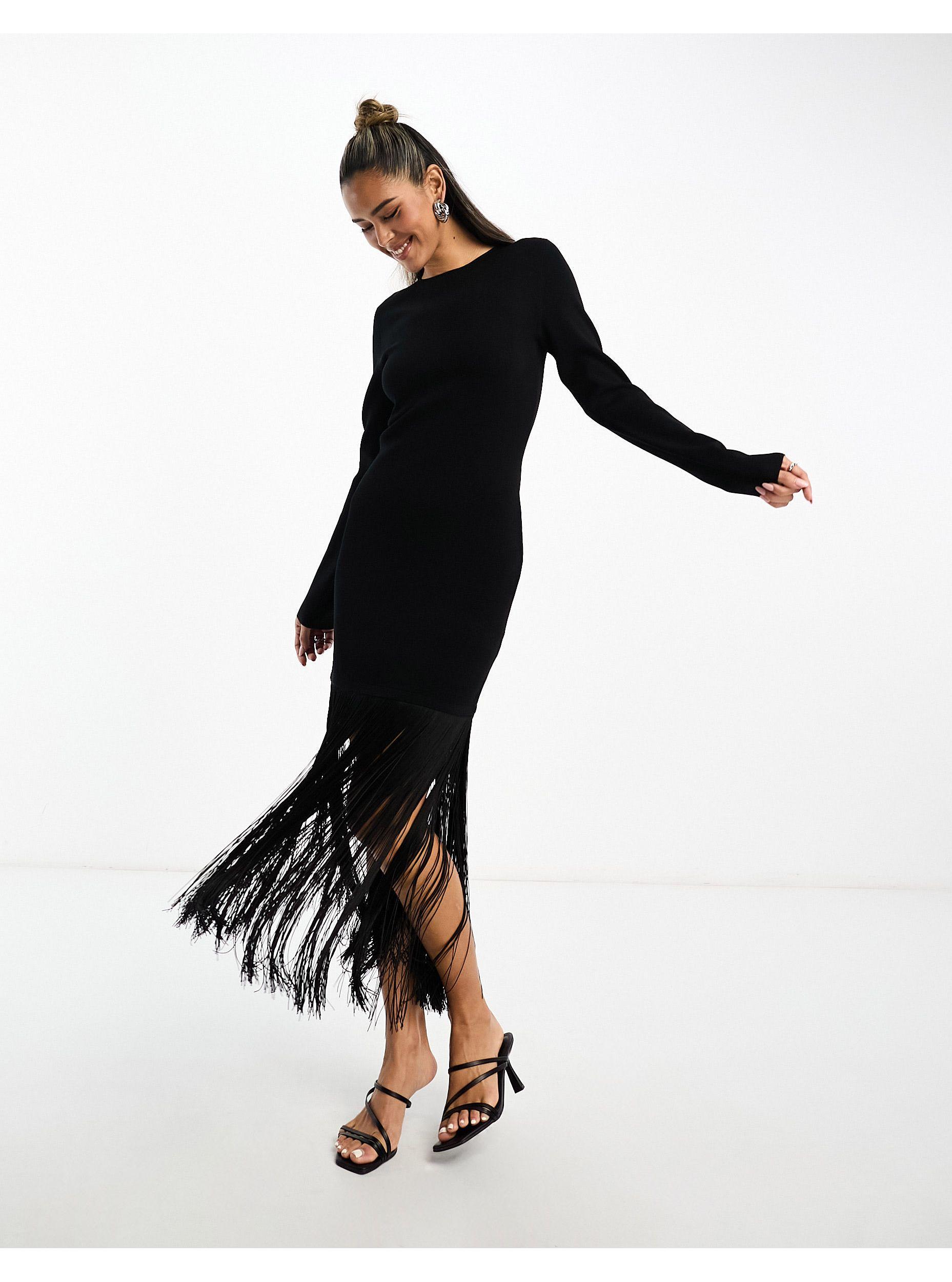 black and white poka dot dress Taller Marmo Black Fringed Magnifique Dress main image 1