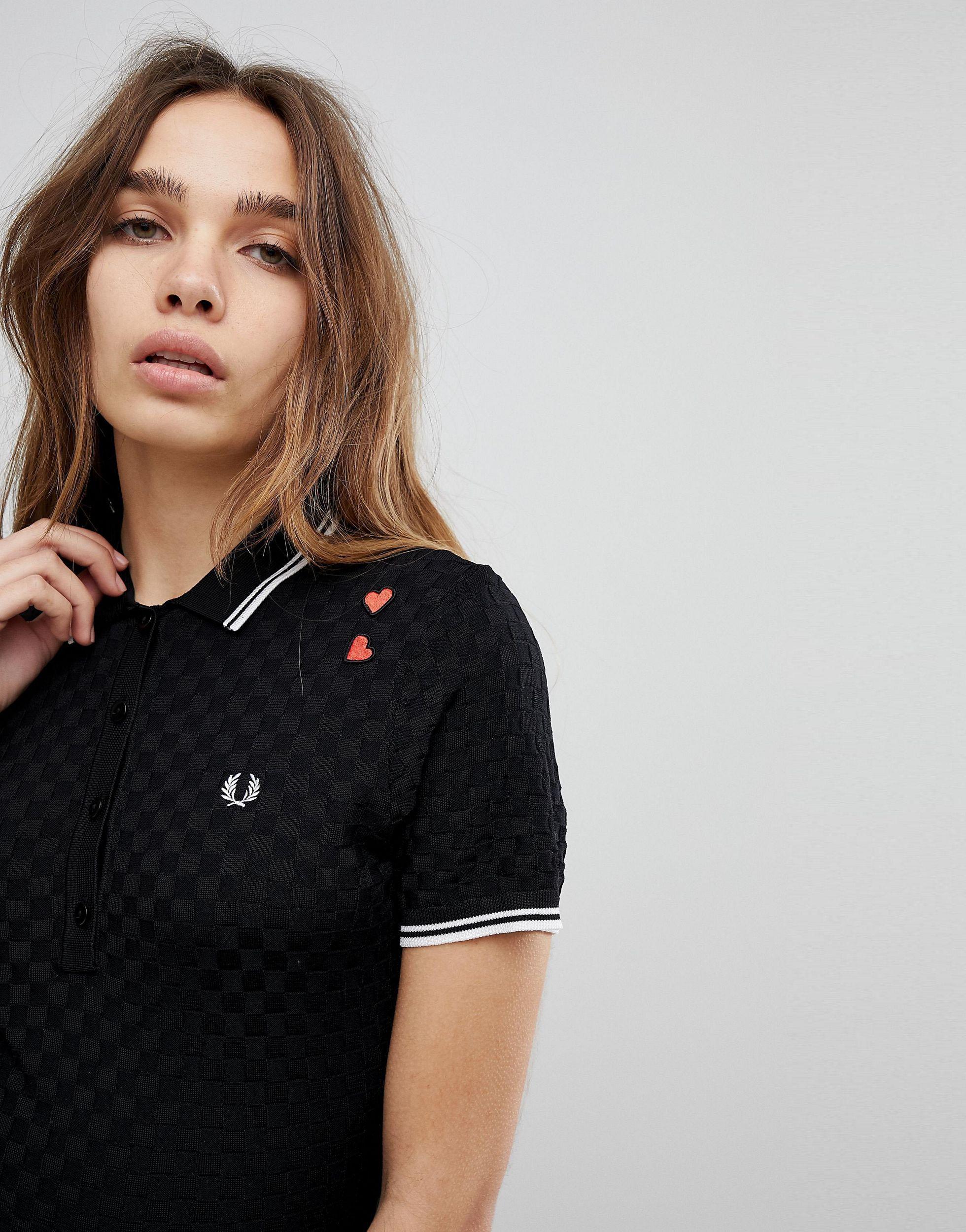 Fred Perry Amy Winehouse Foundation Knit Polo With Heart Embroidery in  Black - Lyst
