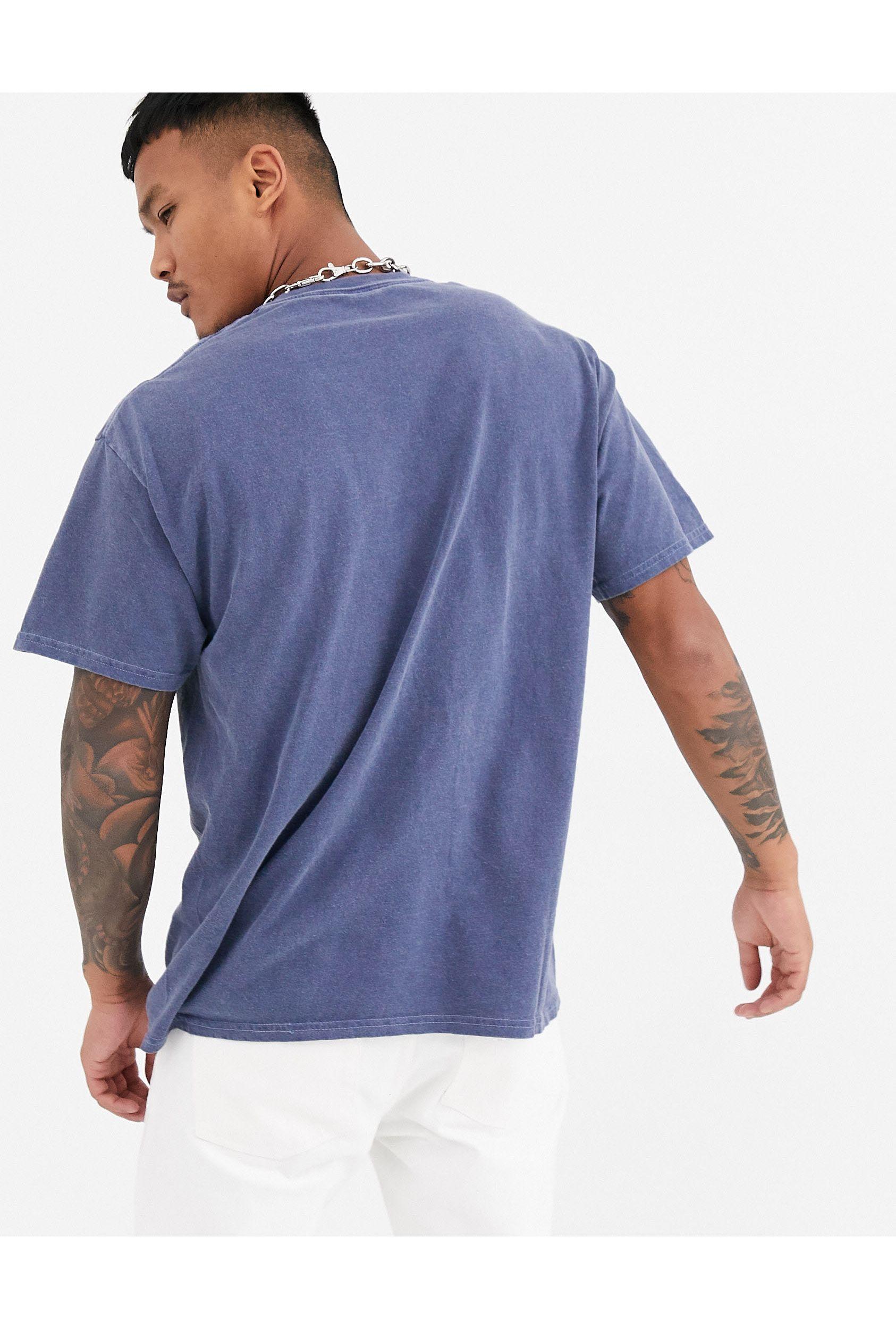 Reclaimed (vintage) Inspired Oversized Overdye T-shirt in Blue for Men |  Lyst