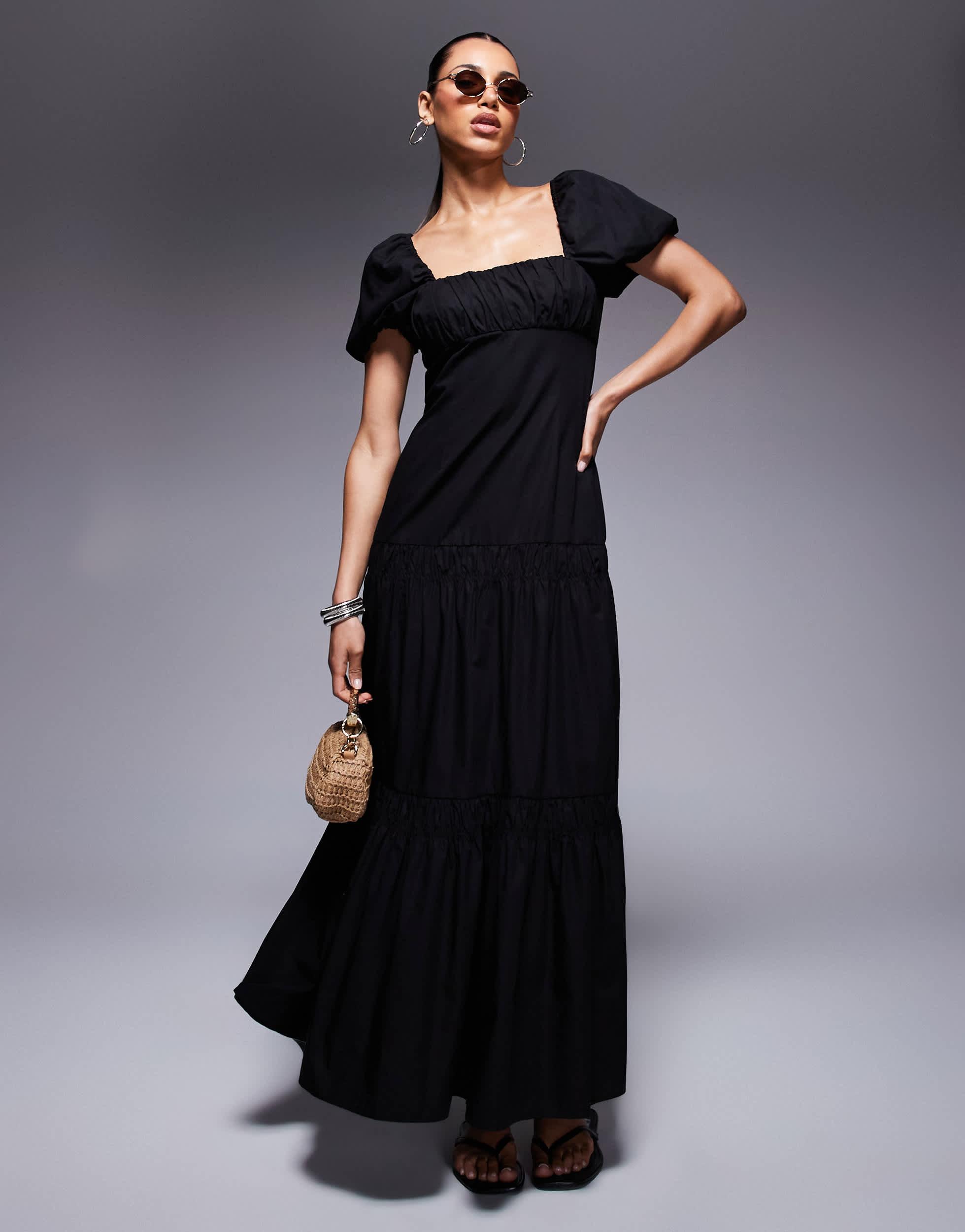 Robe Peplum Noir River Island Taille 8 - Maille, Manches Longues - Occasion TBE