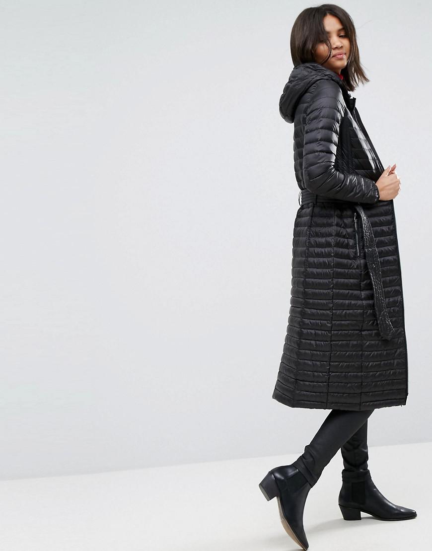 Esprit Wool Down Longline Padded Coat in Black - Lyst