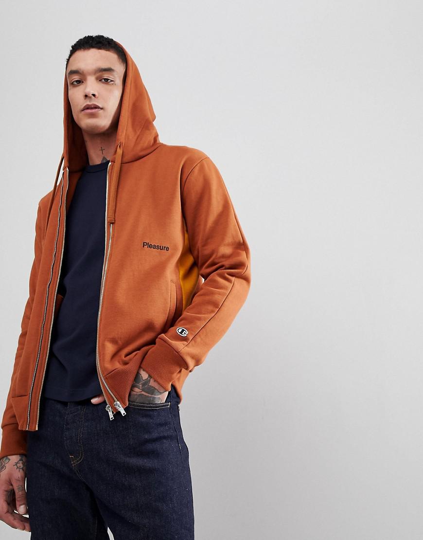 Champion X Wood Wood Pleasure Zip Through Hoodie In Brown for Men - Lyst