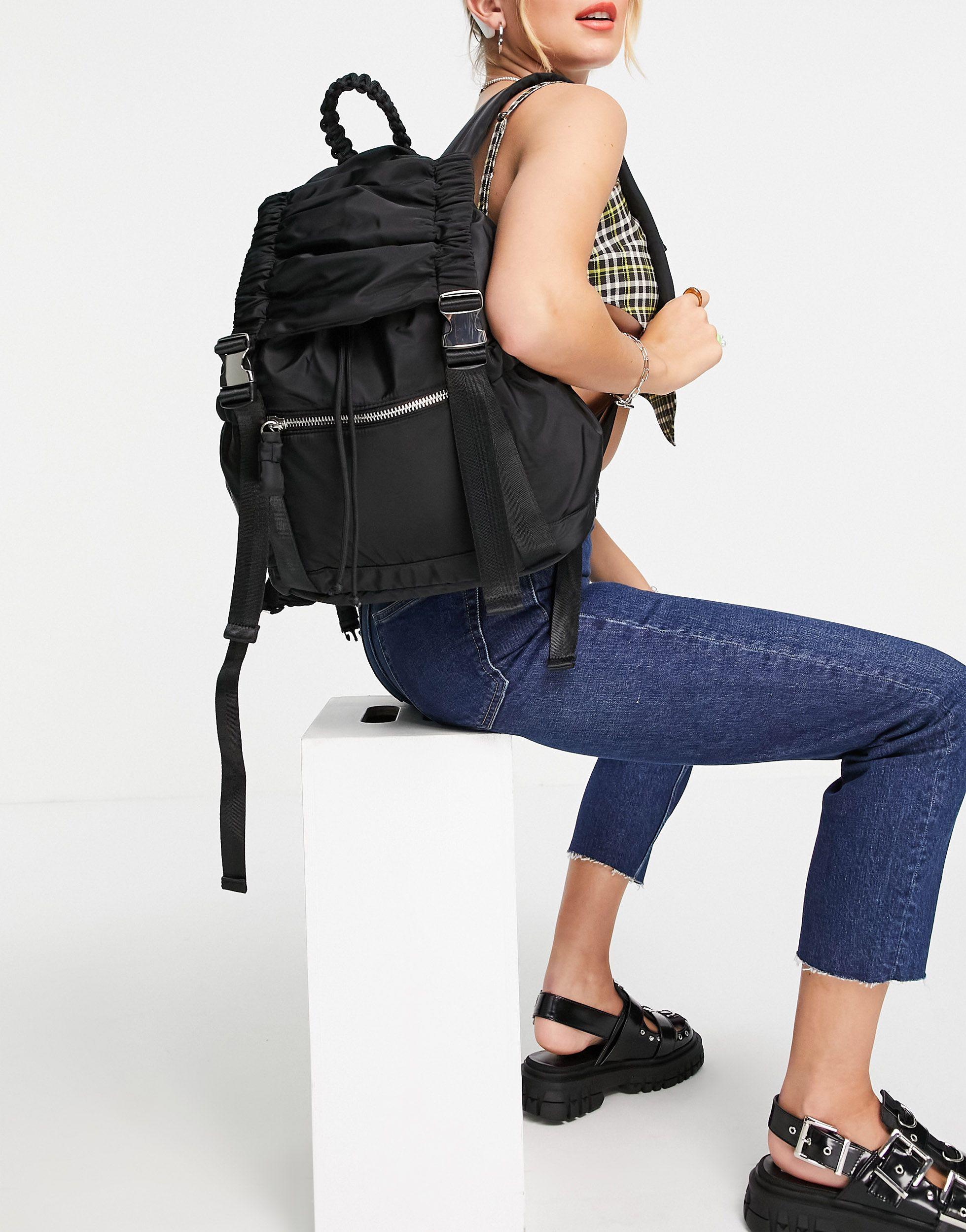 TOPSHOP Backpack in Black | Lyst