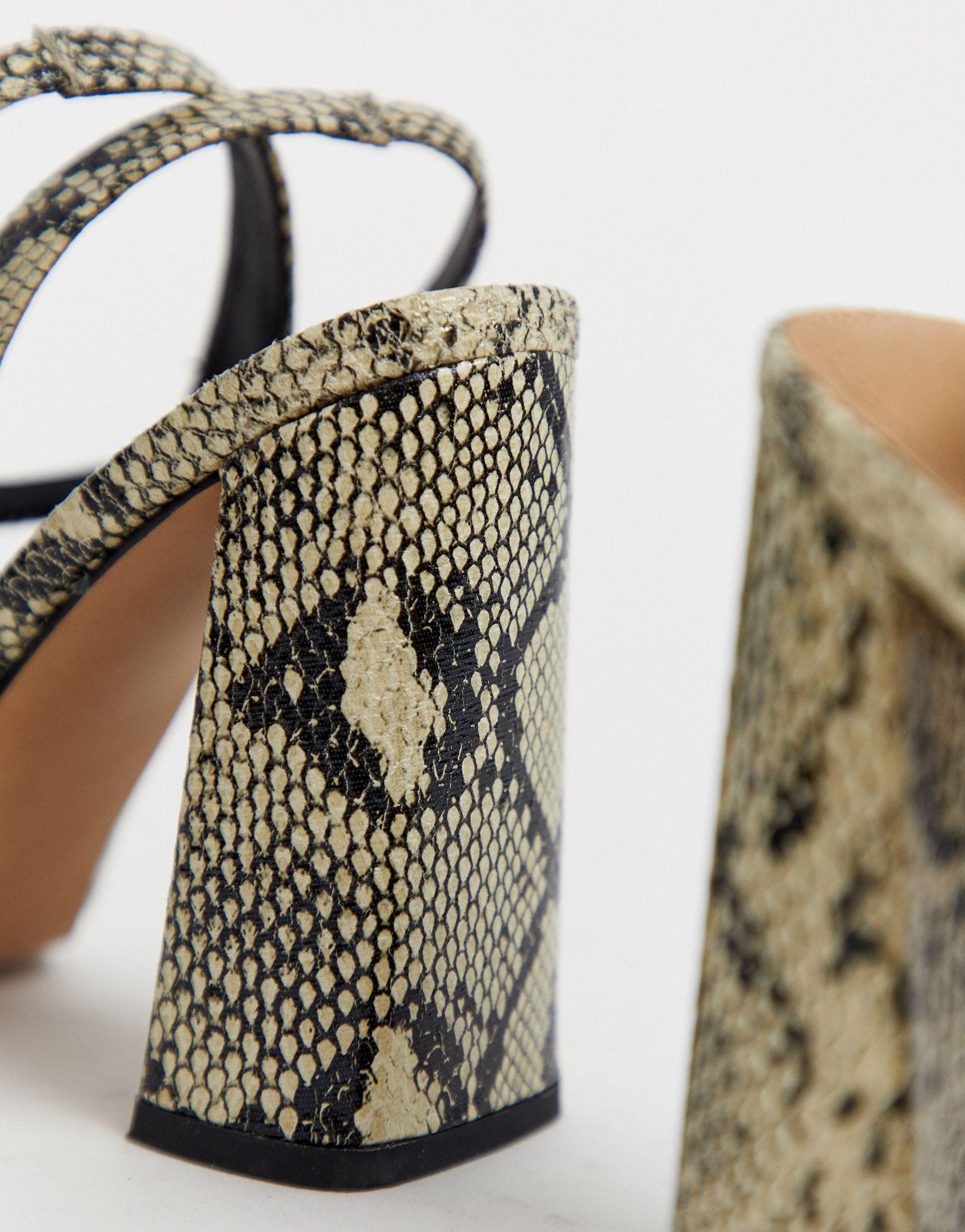 ASOS Puddle - Hoge Schoenen Met Blokhak, Vierkante Neus En Slangenprint |  Lyst NL