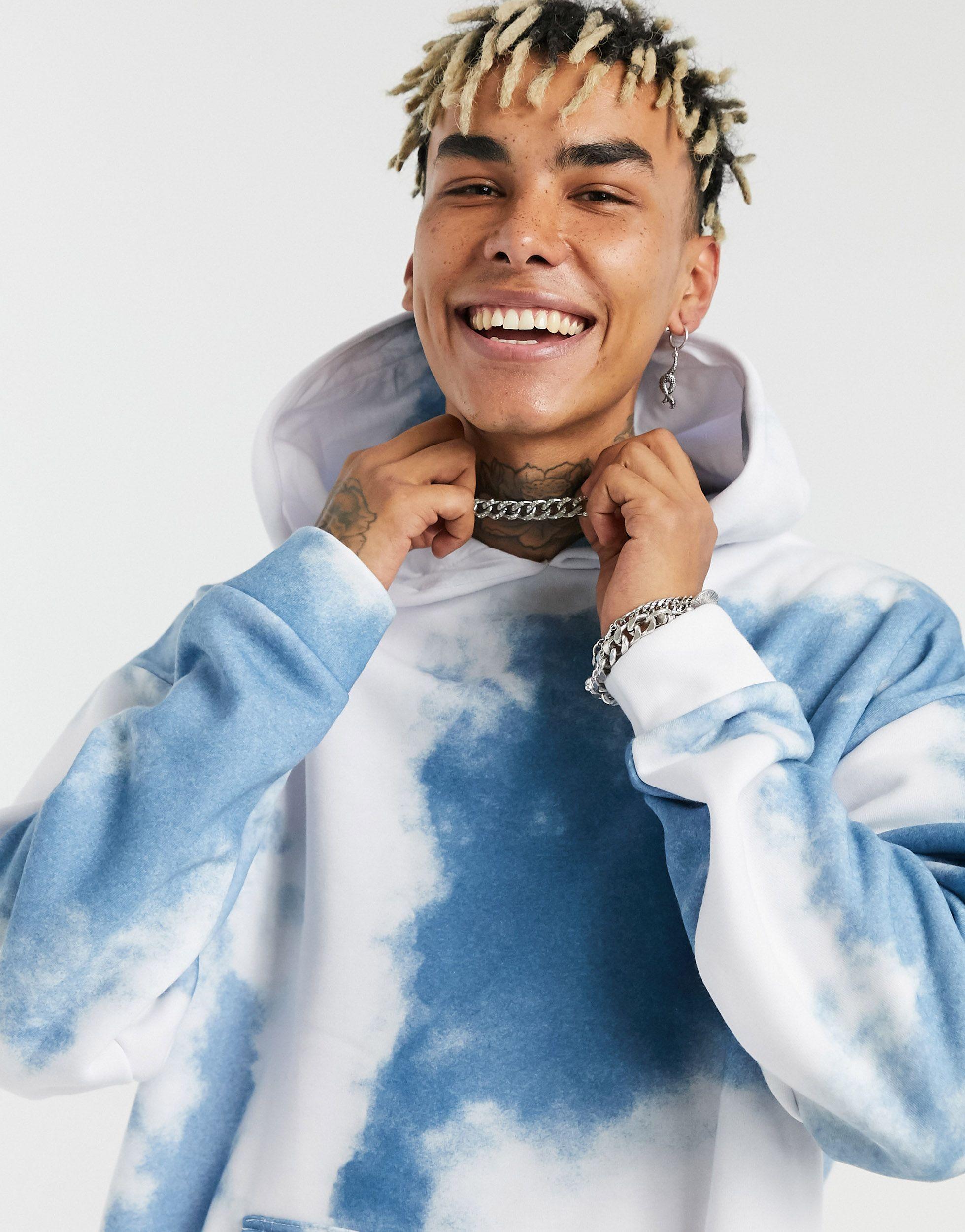 Felpa con cappuccio con stampa a nuvole da Uomo di Jaded London in Blu |  Lyst
