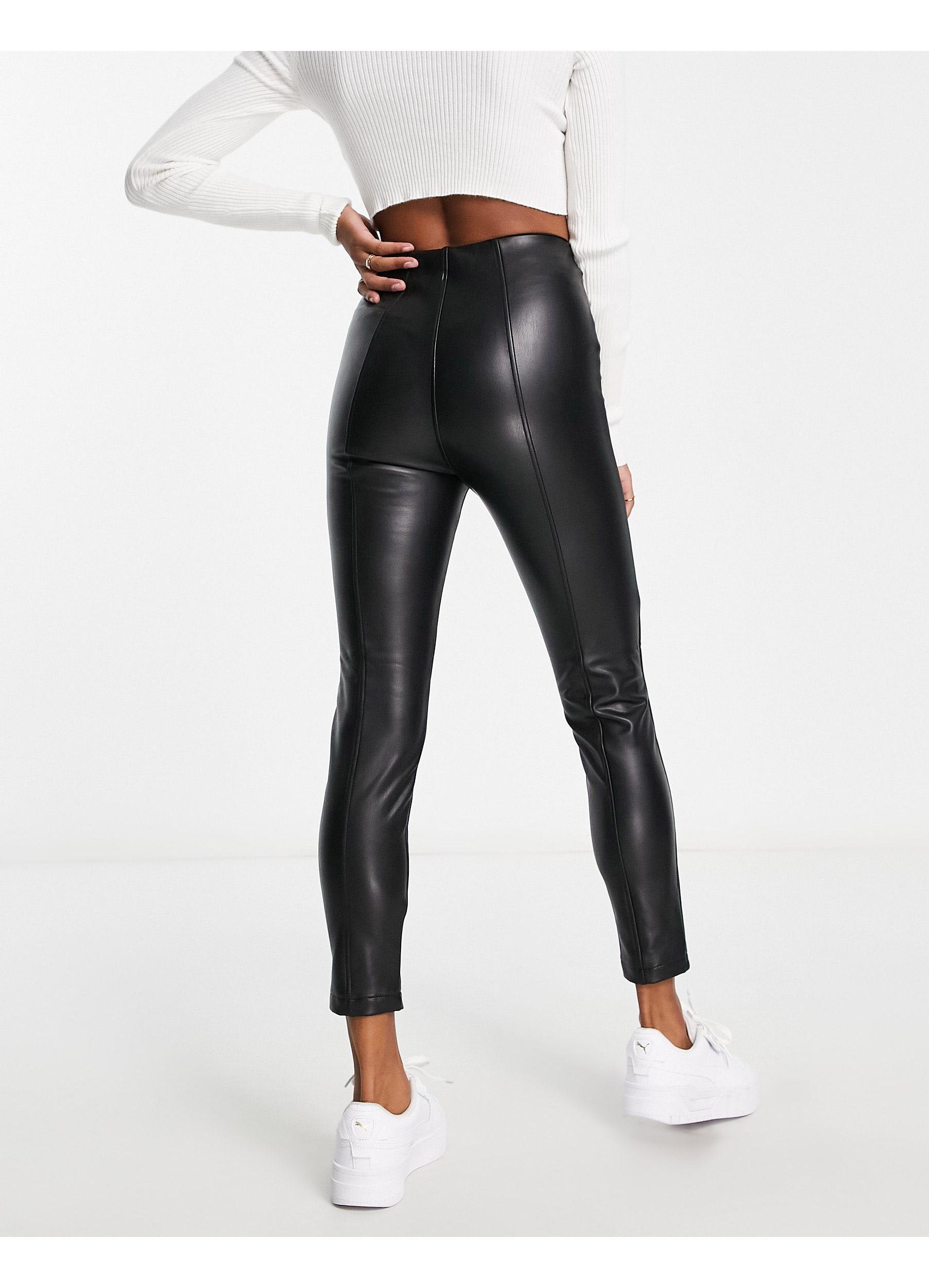 New Look Faux Leather legging in Black | Lyst