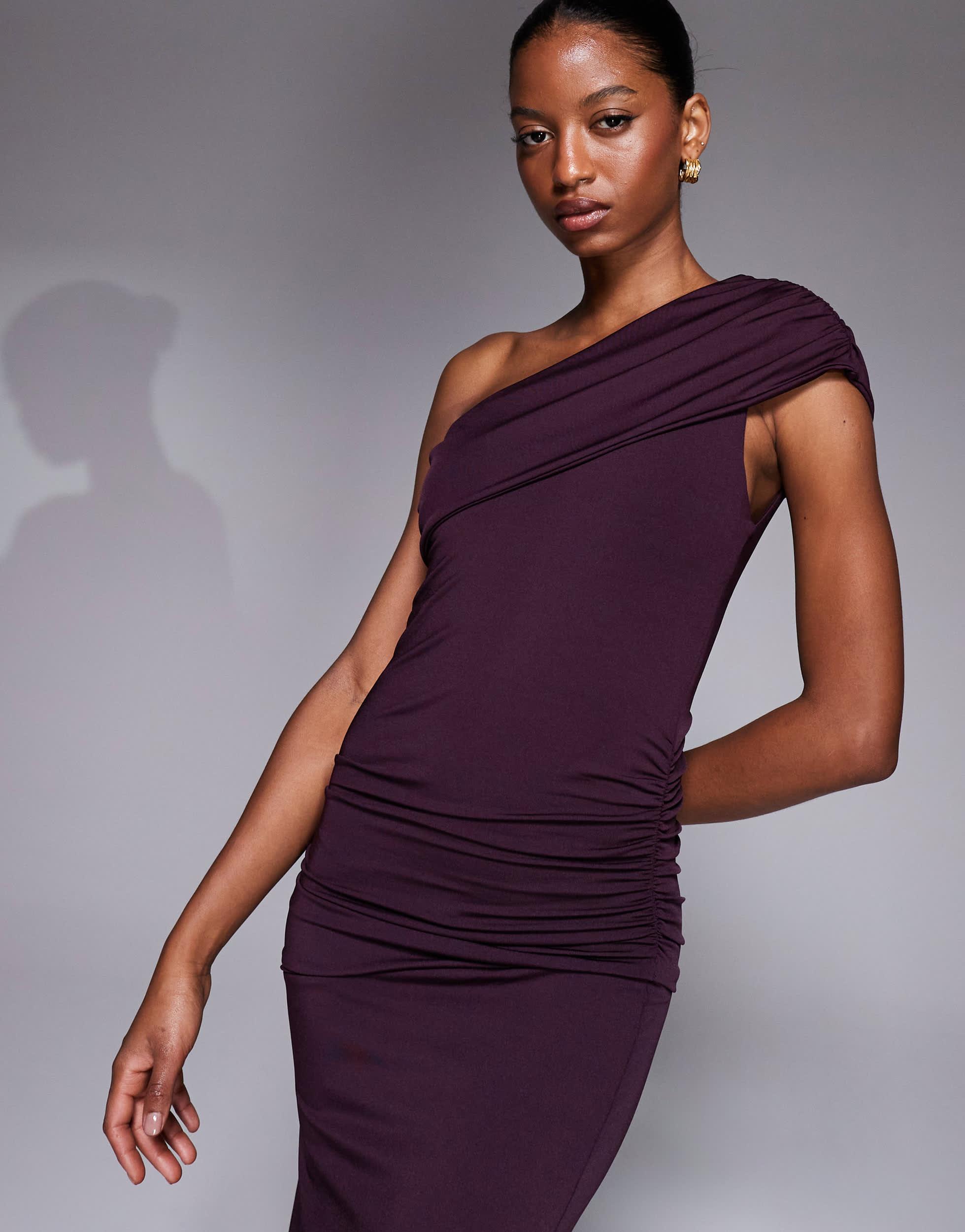 Robe Sans Bretelles New Look Violette - Taille 8 - Longueur 29" - Bordure Satinée - Occasion TBE