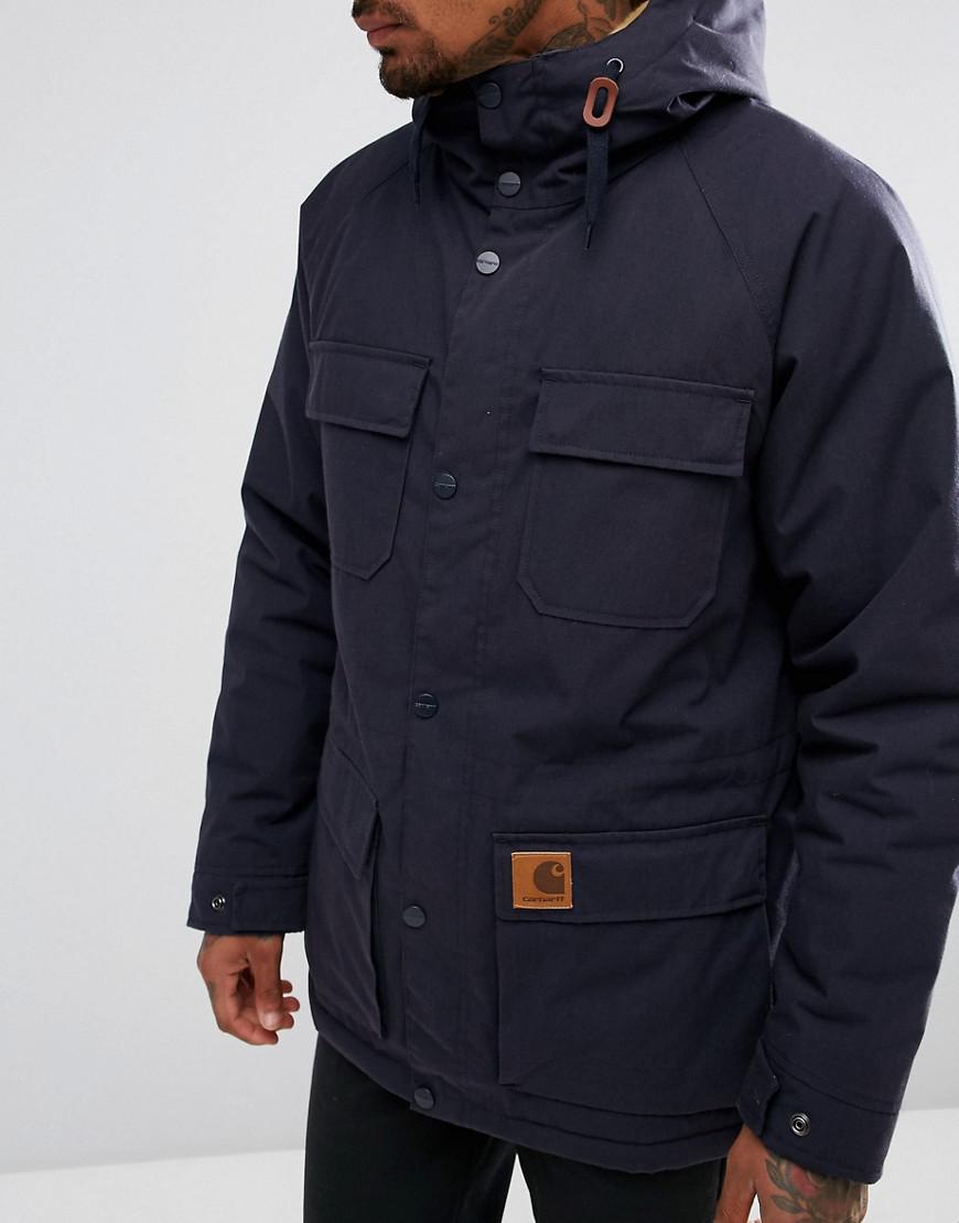 Carhartt WIP Mentley Jacket With Pile Lining in Navy (Blue) for Men | Lyst  Canada
