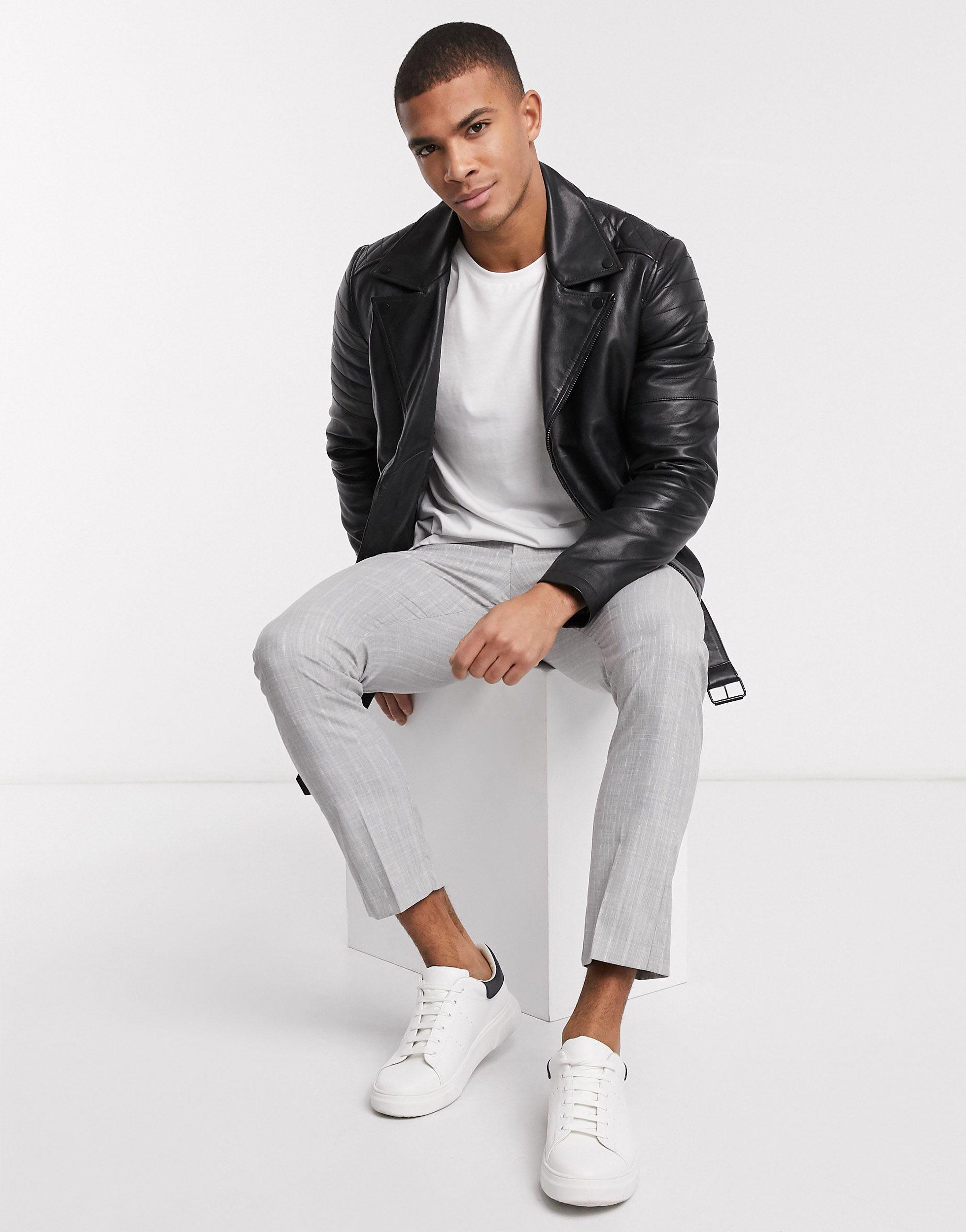 barney's originals colored leather biker jacket