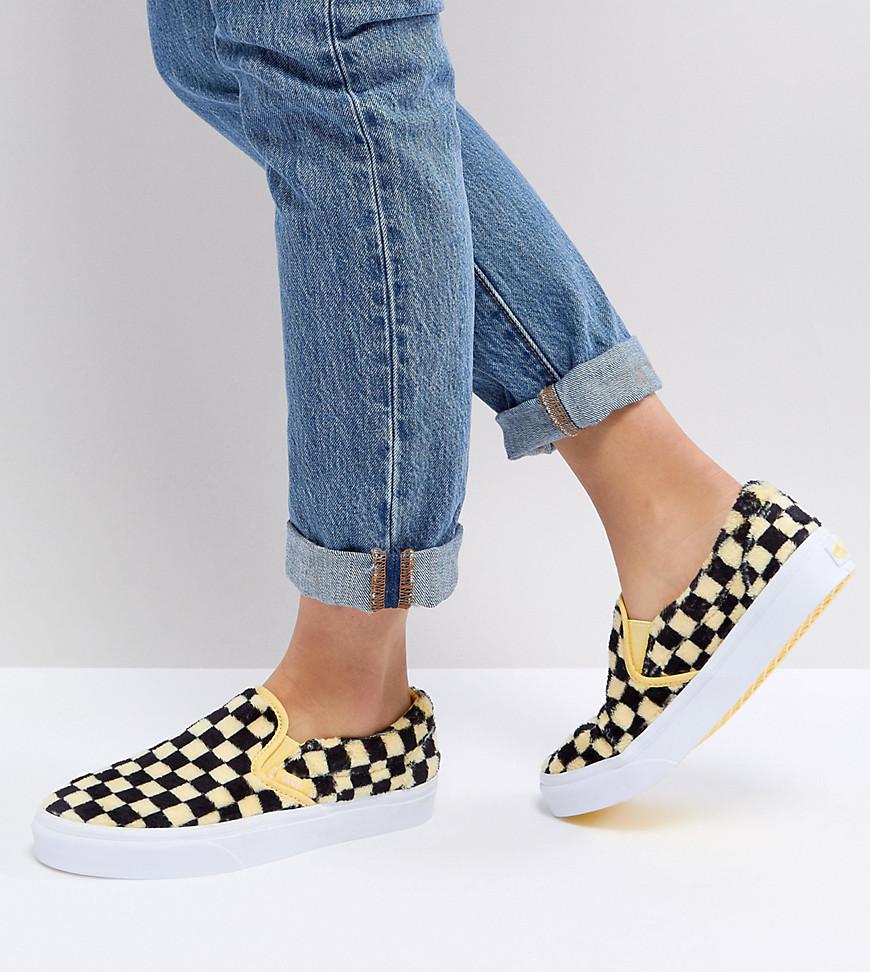 Vans Canvas Fluffy Yellow Slip On Sneakers - Lyst