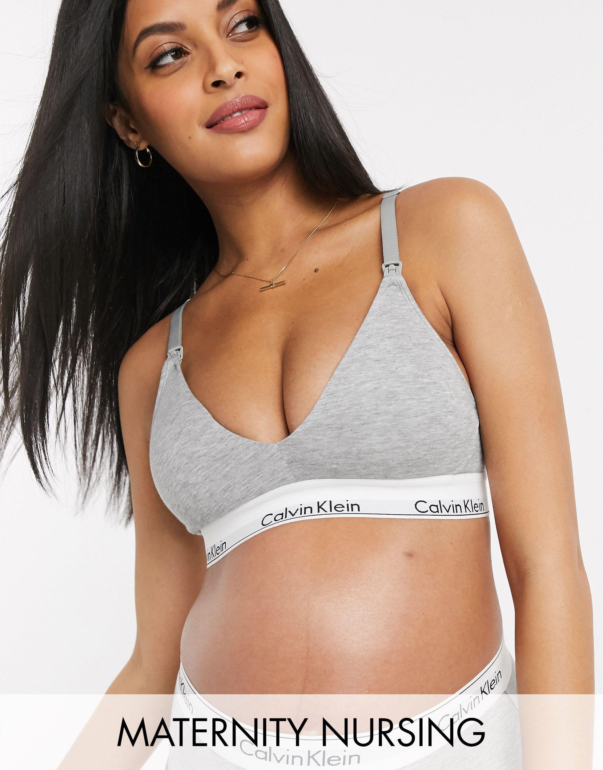 Womens Calvin Klein grey Logo Maternity Bra