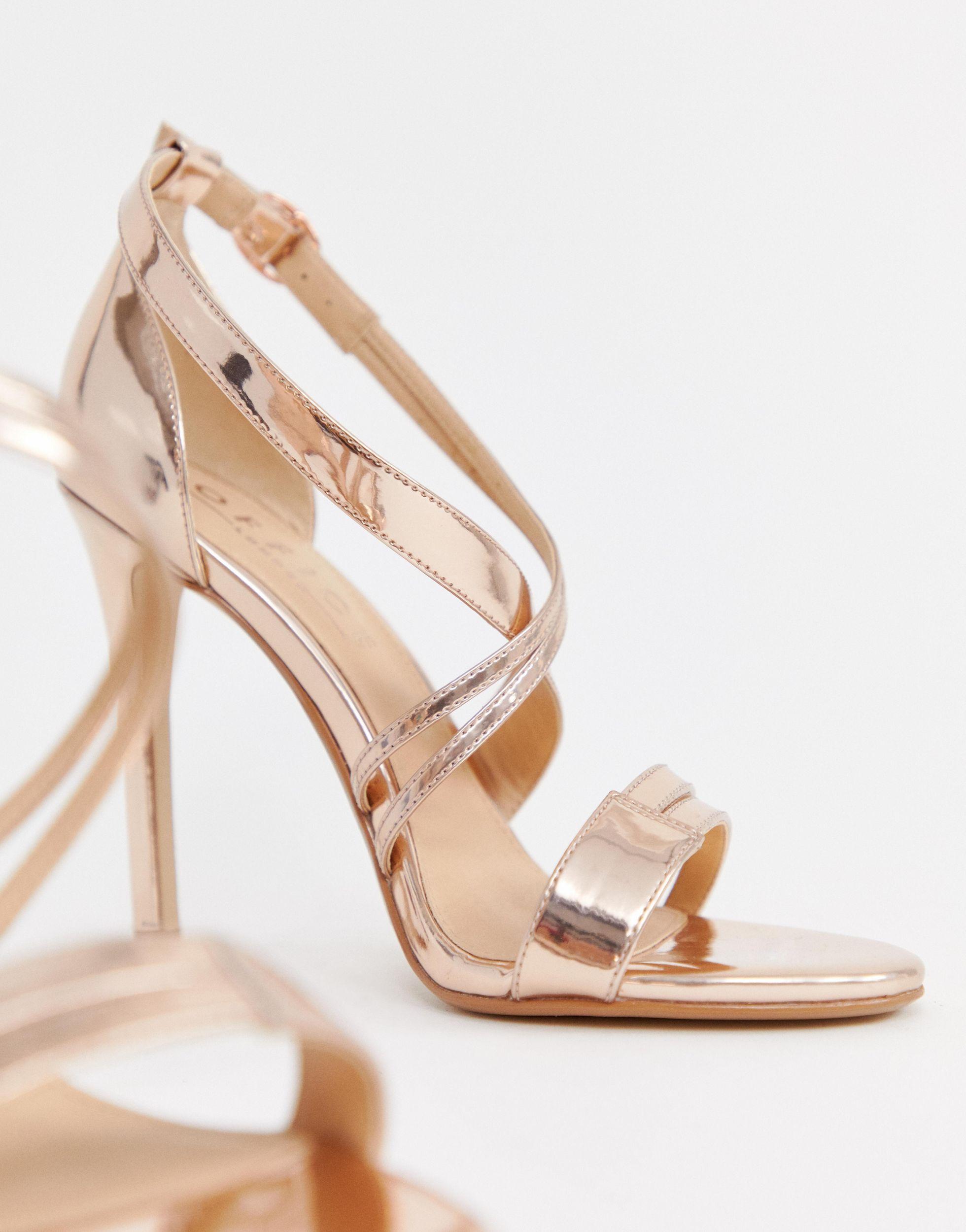 rose gold strappy heels