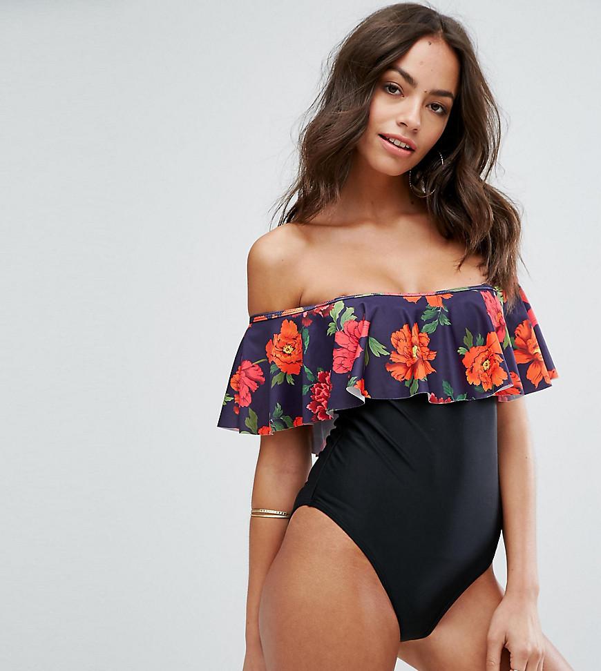 bardot frill swimsuit