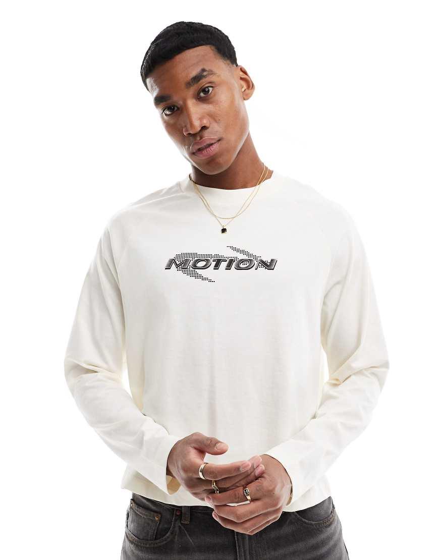 ASOS Cropped Oversized Long Sleeve T-shirt With Sports Graphic in