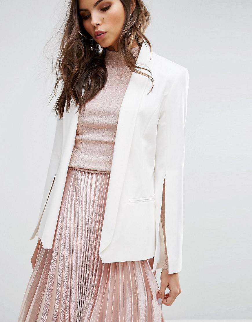 white split sleeve blazer
