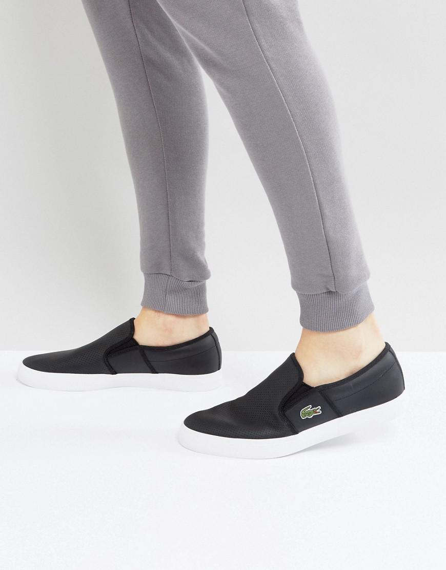 lacoste gazon leather slip on