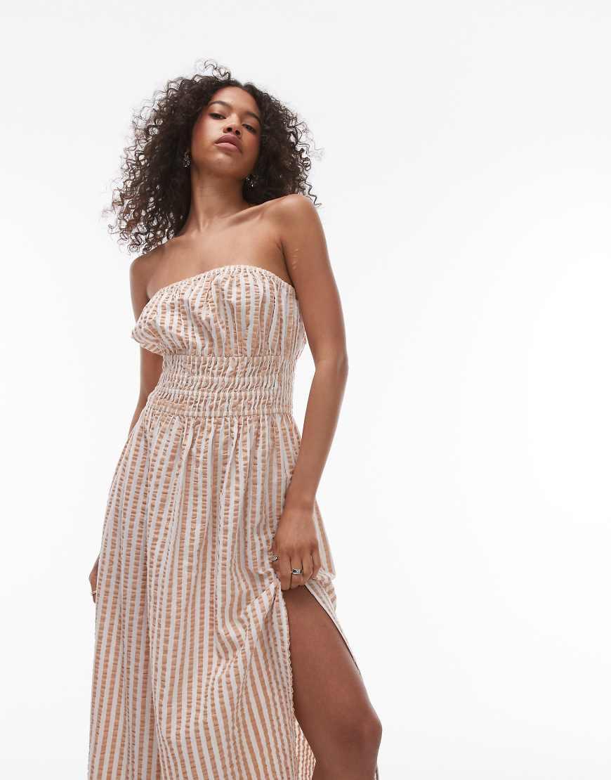 topshop beach dress Textured Bandeau in Brown Embrace effortless elegance with Bollywood saree Zapakasa Women Black Chiffon Color:Burgundy (DarkRed)