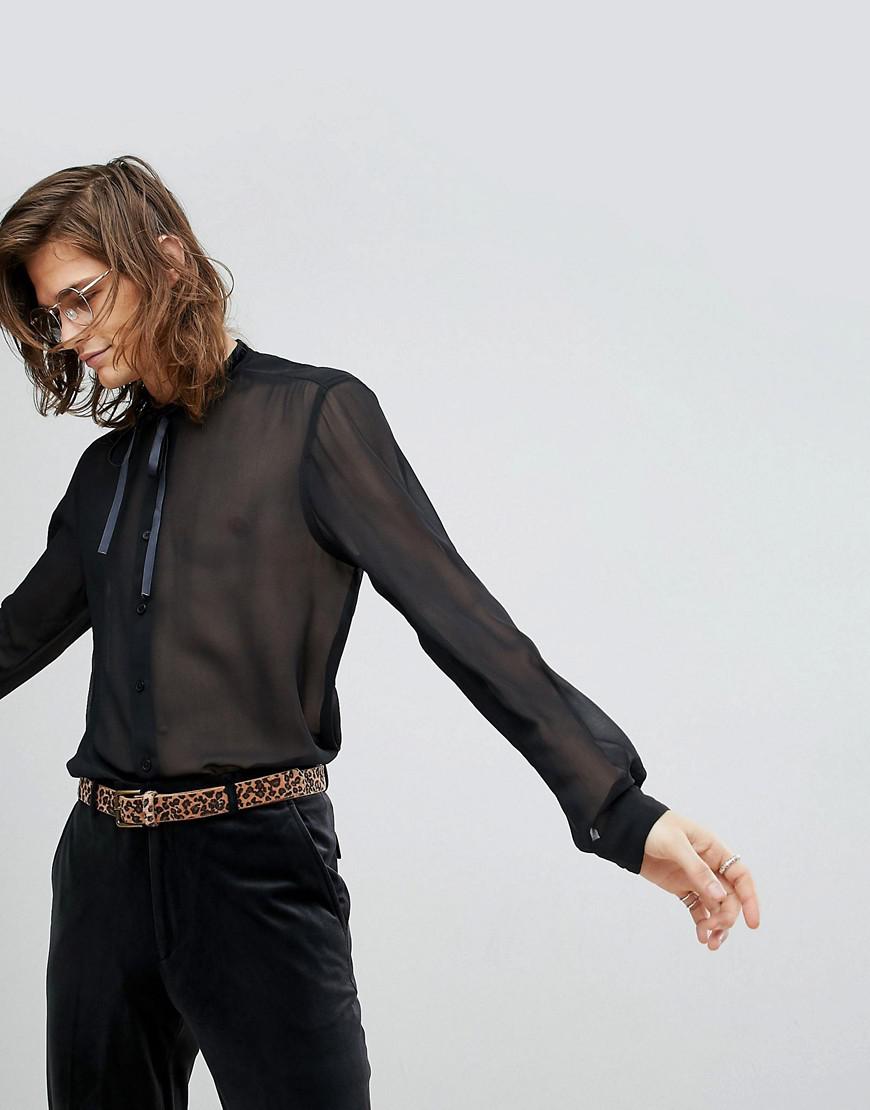 ASOS Regular Fit Sheer Shirt With 